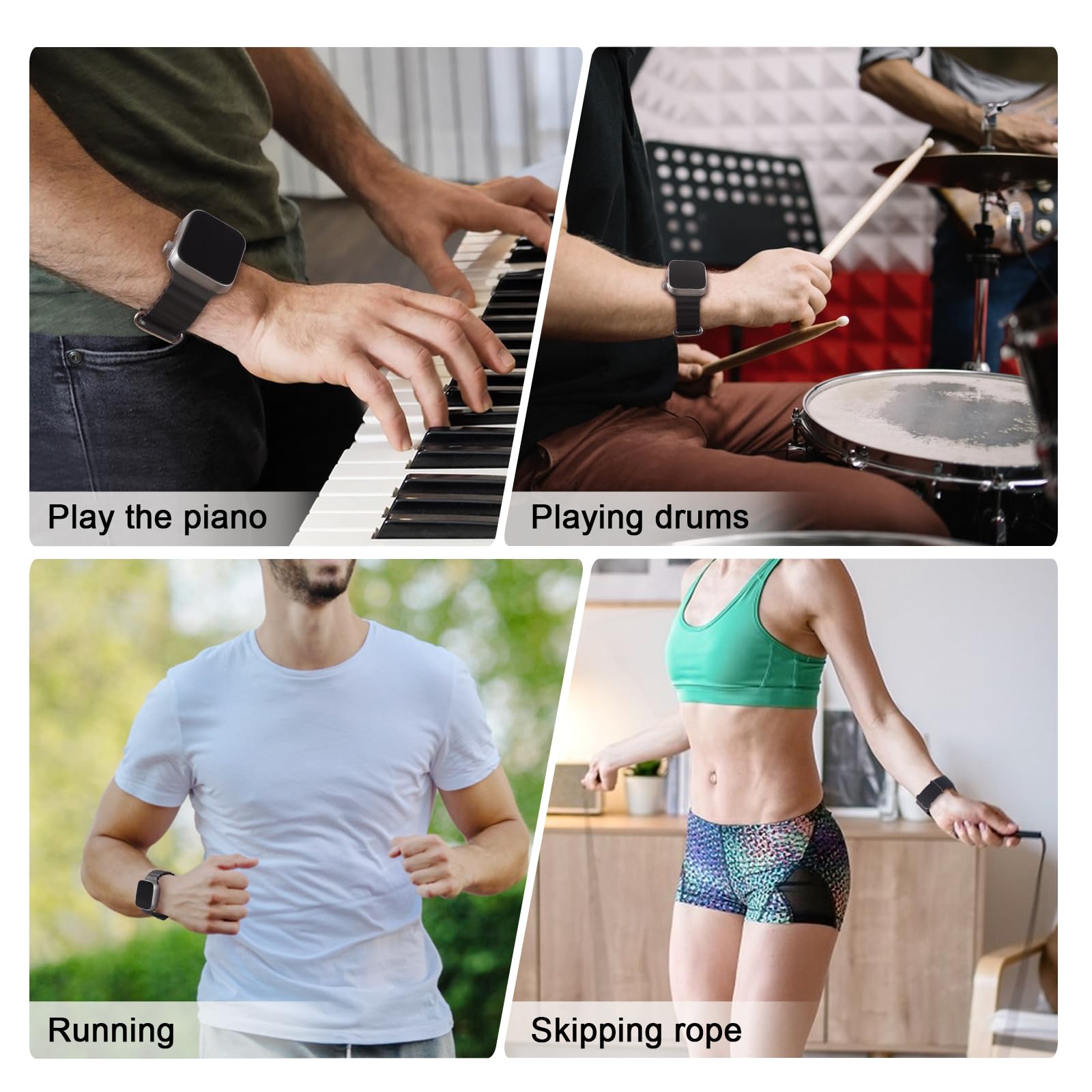 Rockhouse Vibrating Metronome Watch - Running & Music Practice for Guitar, Piano, Drum