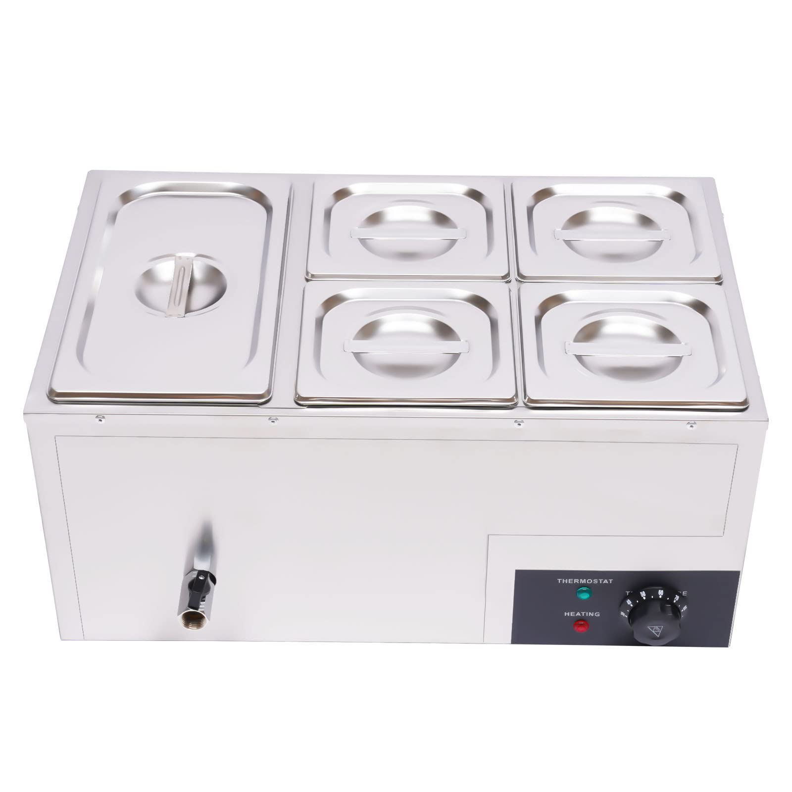 Commercial Stainless Steel Electric Food Warmer - 7L & 3L Steam Pots with Lids for Buffet, Restaurant & Catering | Countertop Soup Warmer (22.6x15x10.6in) | Perfect for Banquets, Cafeterias & Food Service Businesses