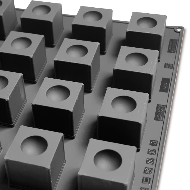 Pavoflex Silicone Indented Cube Mold - 28 Cavities for Ice, Chocolate, Soap & Candle Making - Perfect for DIY Crafts, Baking & Home Decor