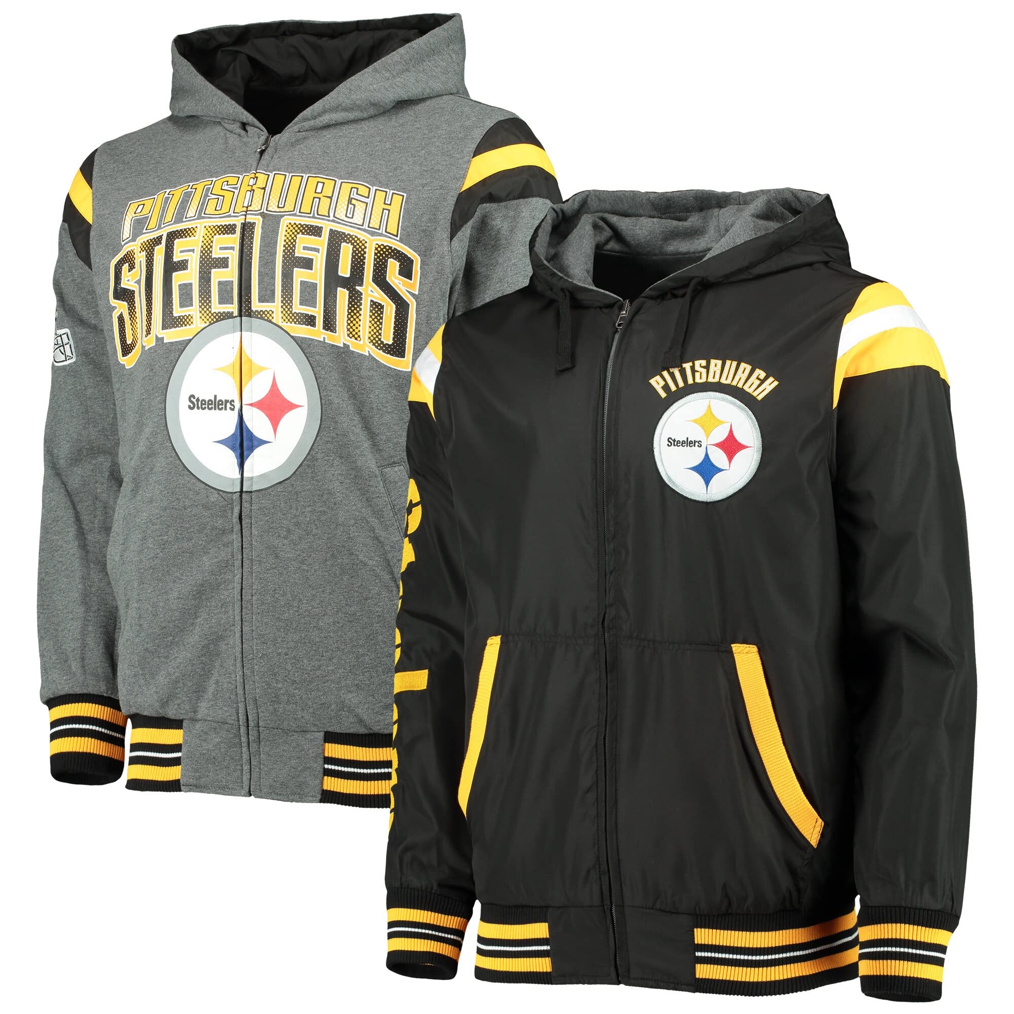 G-III Sports Men's NFL Fast Pace Reversible Full-Zip Jacket - Lightweight Windbreaker for Football Fans, Game Day Outfits & Outdoor Activities