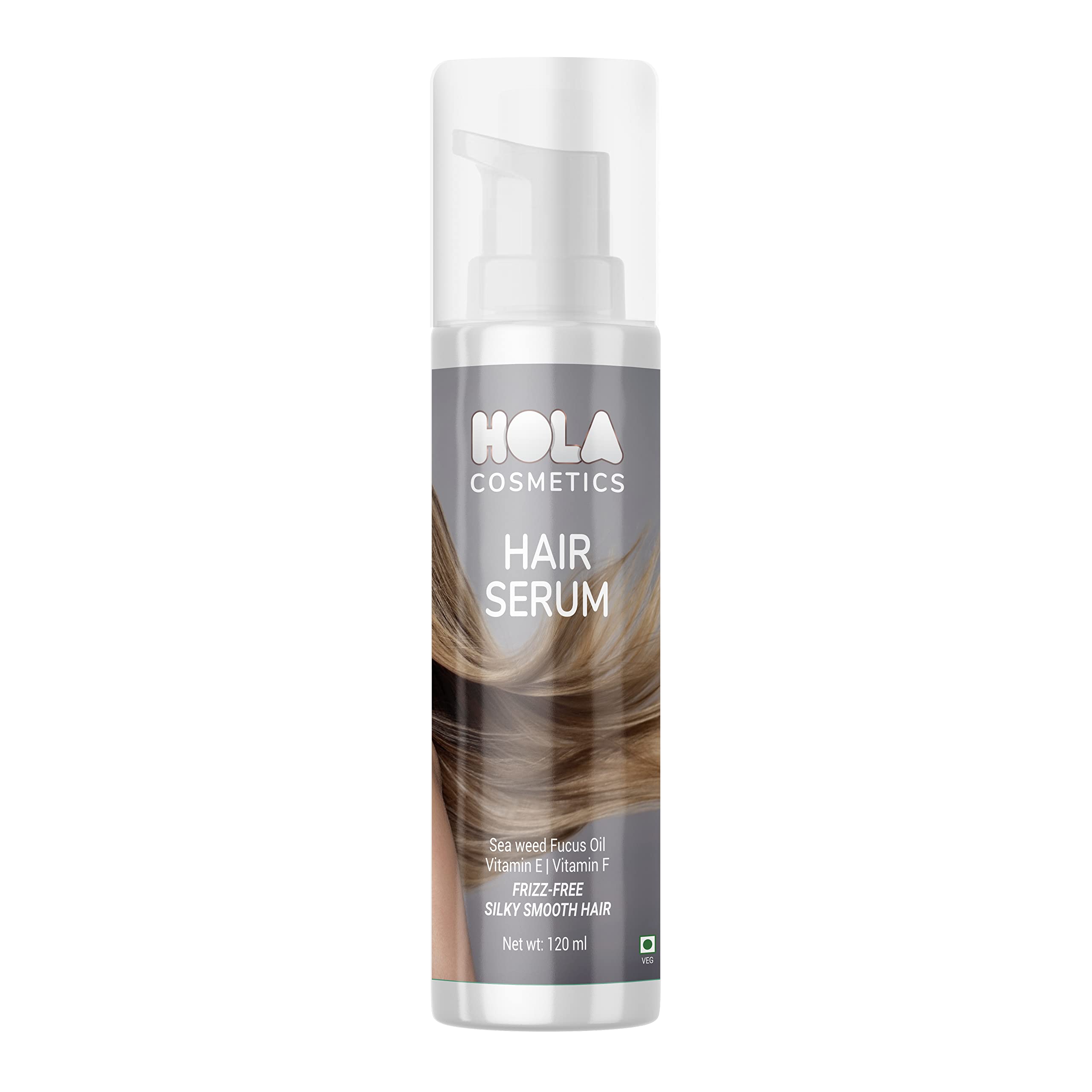 Hola Cosmetics Professional Hair Serum for Women & Men - Vitamin E & F Enriched Formula | Tangle & Frizz Free Treatment for All Hair Types | Strengthens & Promotes Hair Growth | 100% Vegan | 120ml | Perfect for Daily Styling & Hair Care Routine