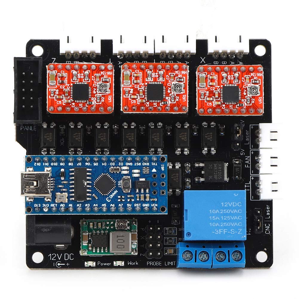 3-in-1 CNC Engraving Machine Control Board & Controller Module Kit with Adjustable Drive Subdivision - Perfect for CNC Routers, Laser Engravers, Writing Machines & Plotters