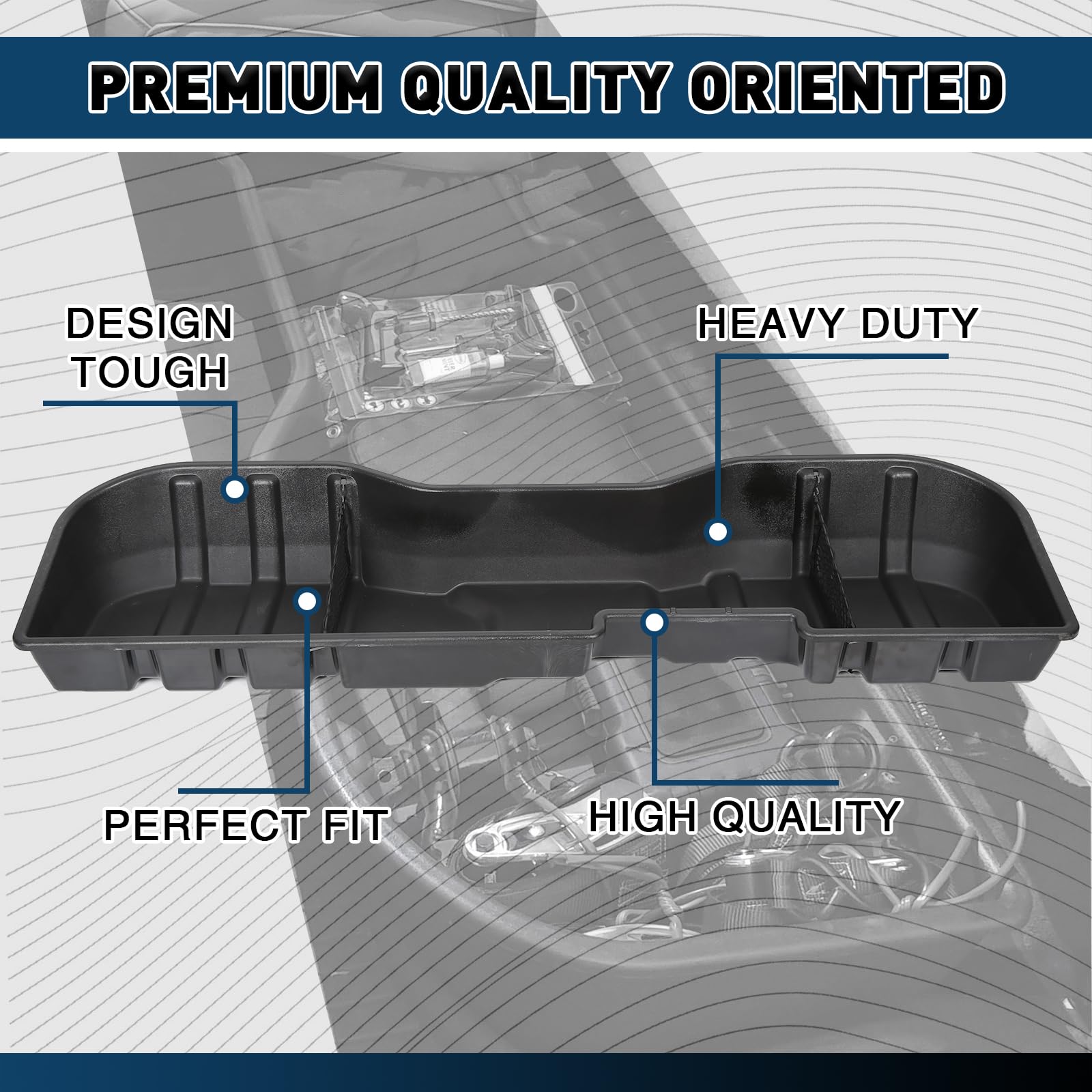 Underseat Storage Box for 2007-2019 Chevy Silverado & GMC Sierra 1500/2500HD/3500HD Crew Cab - Replacement for OEM #23183674 - Perfect for Truck Organization & Gear Storage