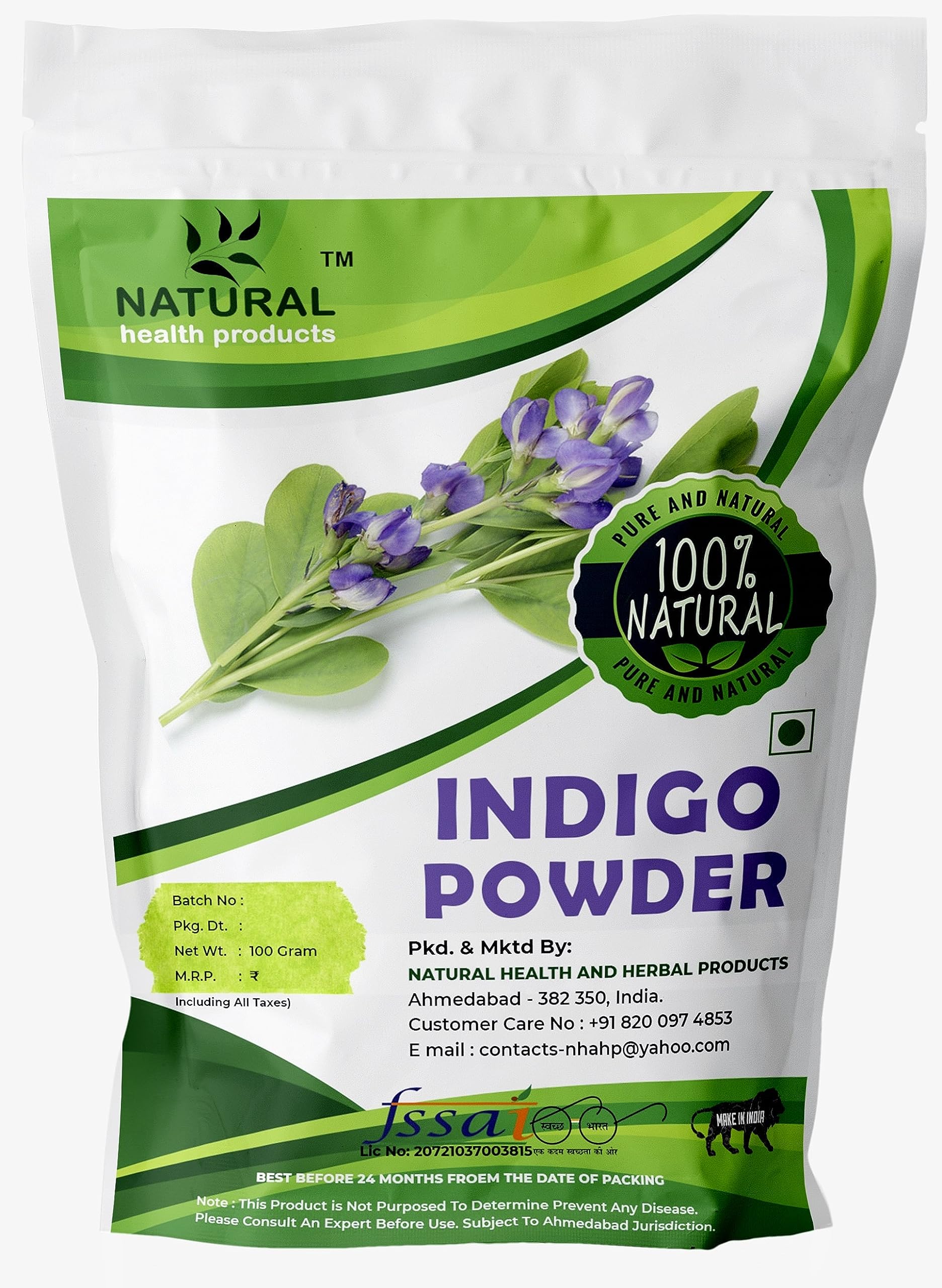 Organic Indigo Powder (Indigofera Tinctoria) - 100% Natural Black Hair Dye for Gray Coverage & Hair Conditioning | Chemical-Free Herbal Hair Color Treatment for Strong, Healthy Hair | Perfect for DIY Hair Care & Natural Beauty Routines at Home