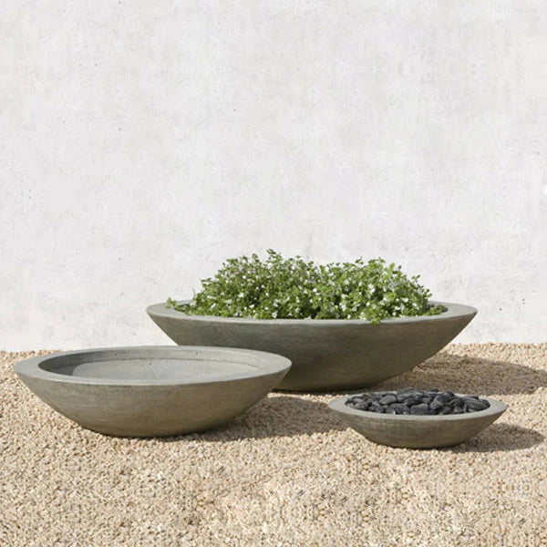 Low Zen Bowl Planter - Small Ceramic Succulent Planter with Drainage Hole | Indoor Outdoor Home Decor for Plants, Office Desk, Garden & Patio