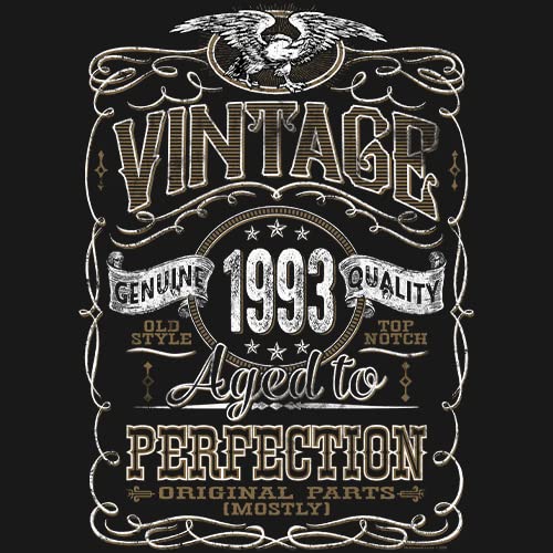 1993 Vintage 32nd Birthday Gift for Men - Aged to Perfection T-Shirt - Funny 32 Year Old Birthday Present for Husband, Son, Brother | Party, Celebration, Casual Wear