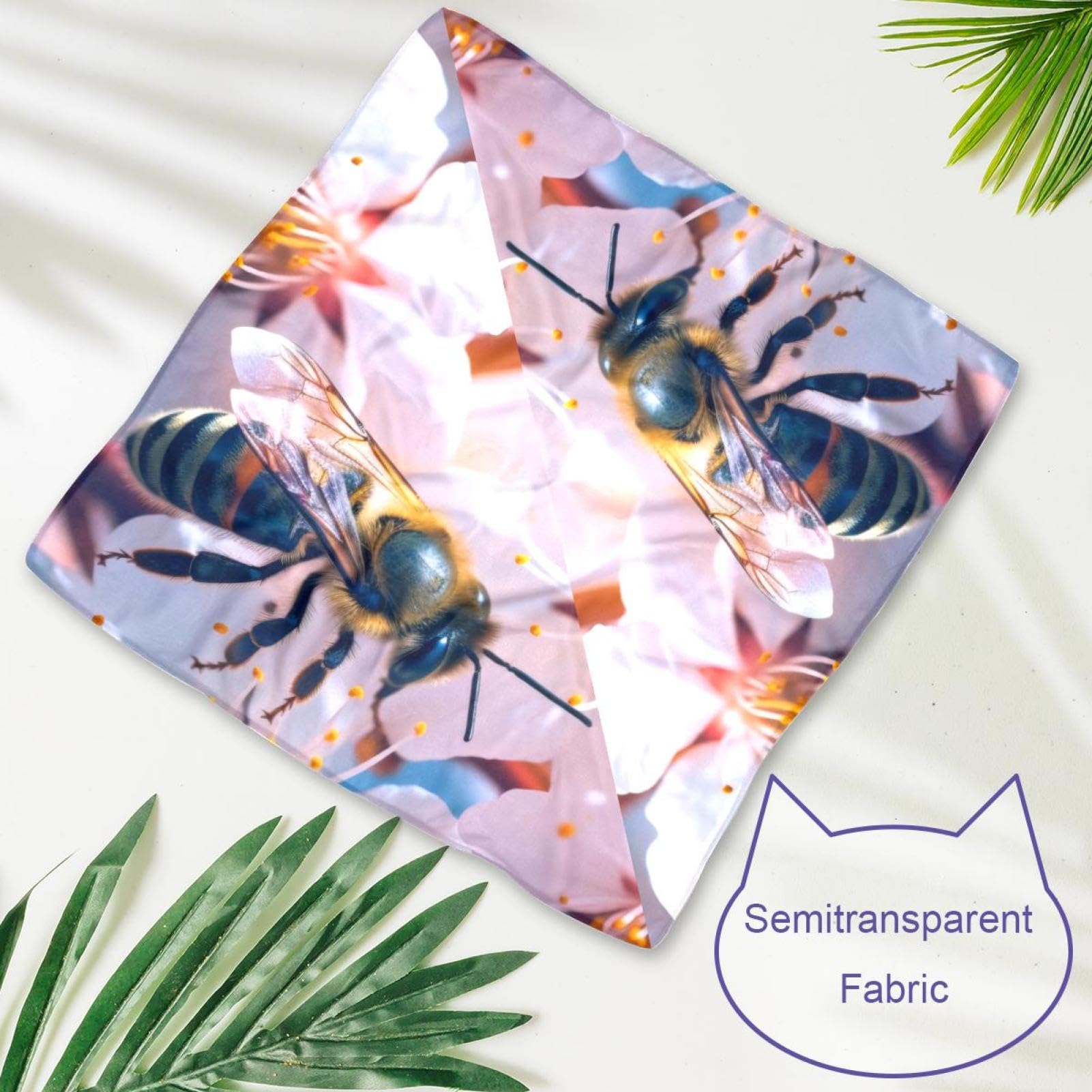 2-Piece Bee Flower Dog Bandanas - Pet Scarf & Square Bibs for Wedding Photo Props & Daily Accessories - Perfect for Parties, Holidays & Outdoor Adventures