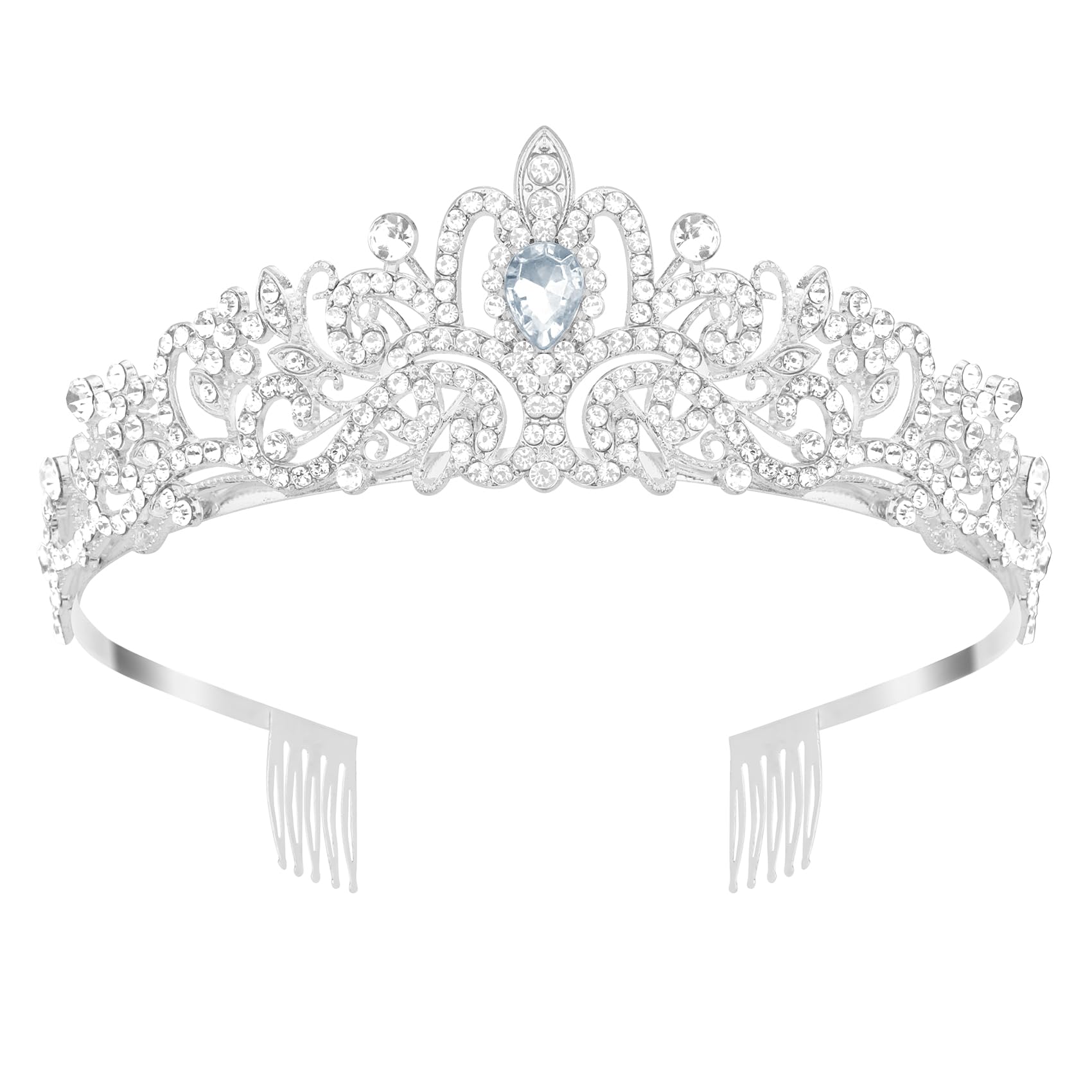 Sparkling Silver Princess Crown for Women & Girls | Elegant Rhinestone Tiara Headband for Birthday, Wedding, Prom, Christmas & Costume Parties | Perfect Bridal Accessory & Gift Idea