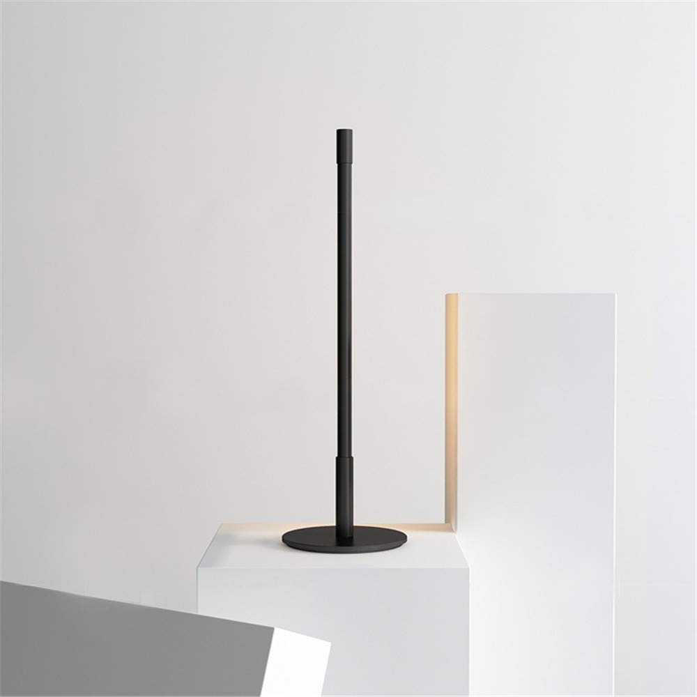 BAYCHEER Plumb Rod Plug LED Desk Night Light - Black Modern Bedside Lamp for Bedroom, Office & Living Room | Energy-Efficient Nightstand Lighting with Cool White Glow | Perfect for Reading, Relaxation & Ambient Decor