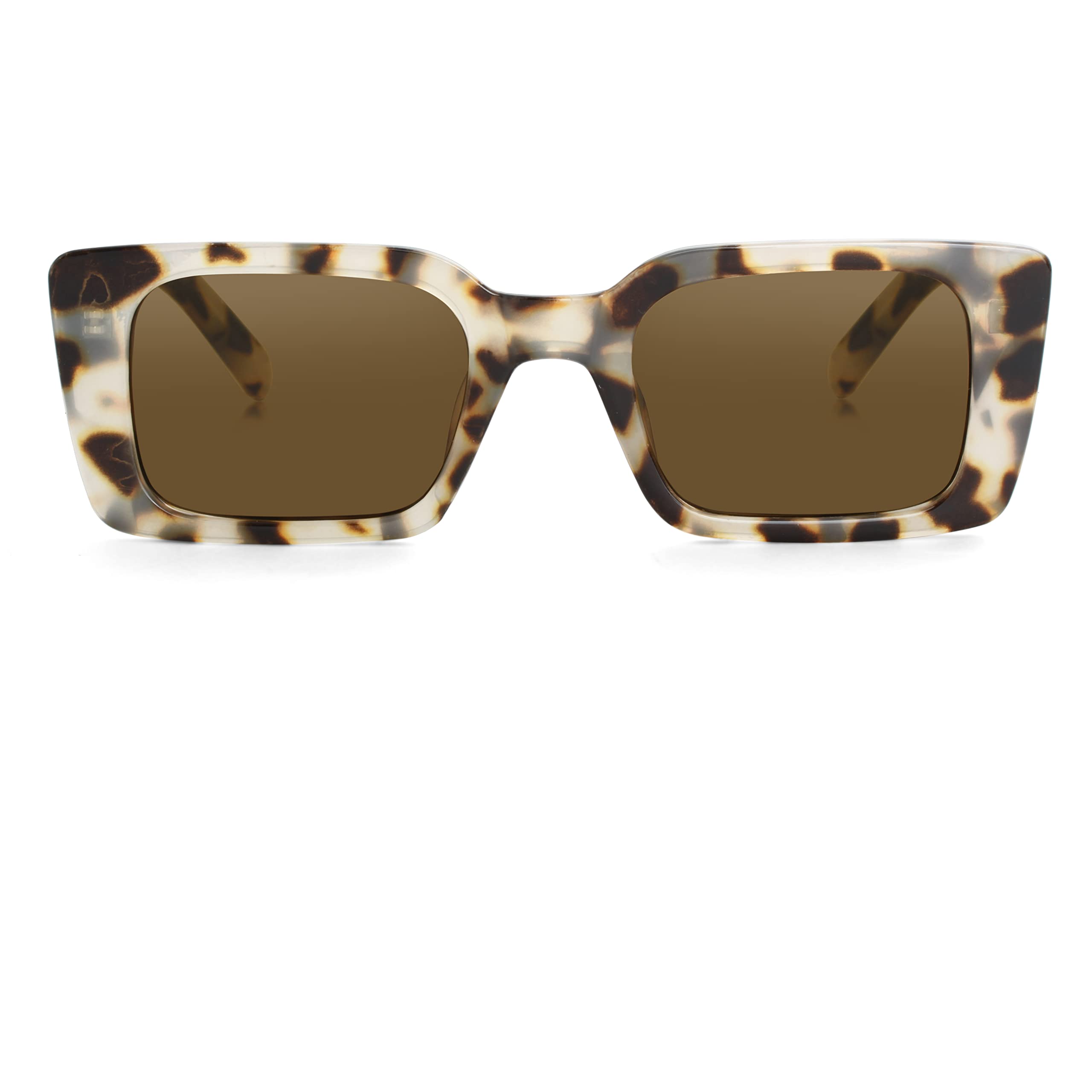 Vintage Rectangle Sunglasses for Women & Men - UV Protection Polarized Fashion Shades for Driving, Beach & Outdoor Activities