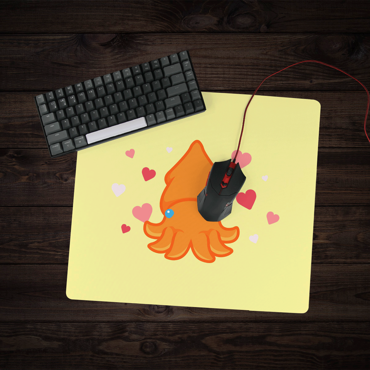 Kraken Themed Valentine's Day Gaming Mouse Pad - Perfect for PC, Laptop & Office Use - Romantic Gift for Gamers & Couples