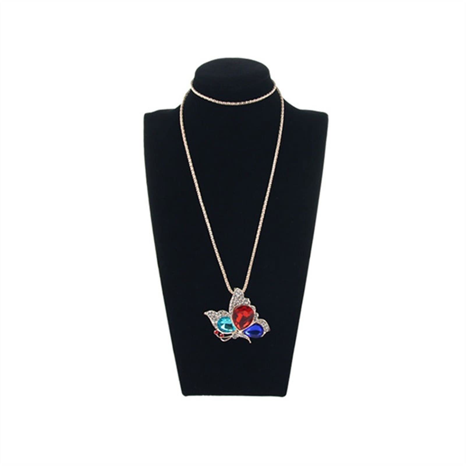 Moisture Jewelry Holder & Stand - Classic Necklace Display Bust for Pendants & Chains - Black Mannequin (29cm) - Perfect for Jewelry Stores, Boutiques & Home Decor