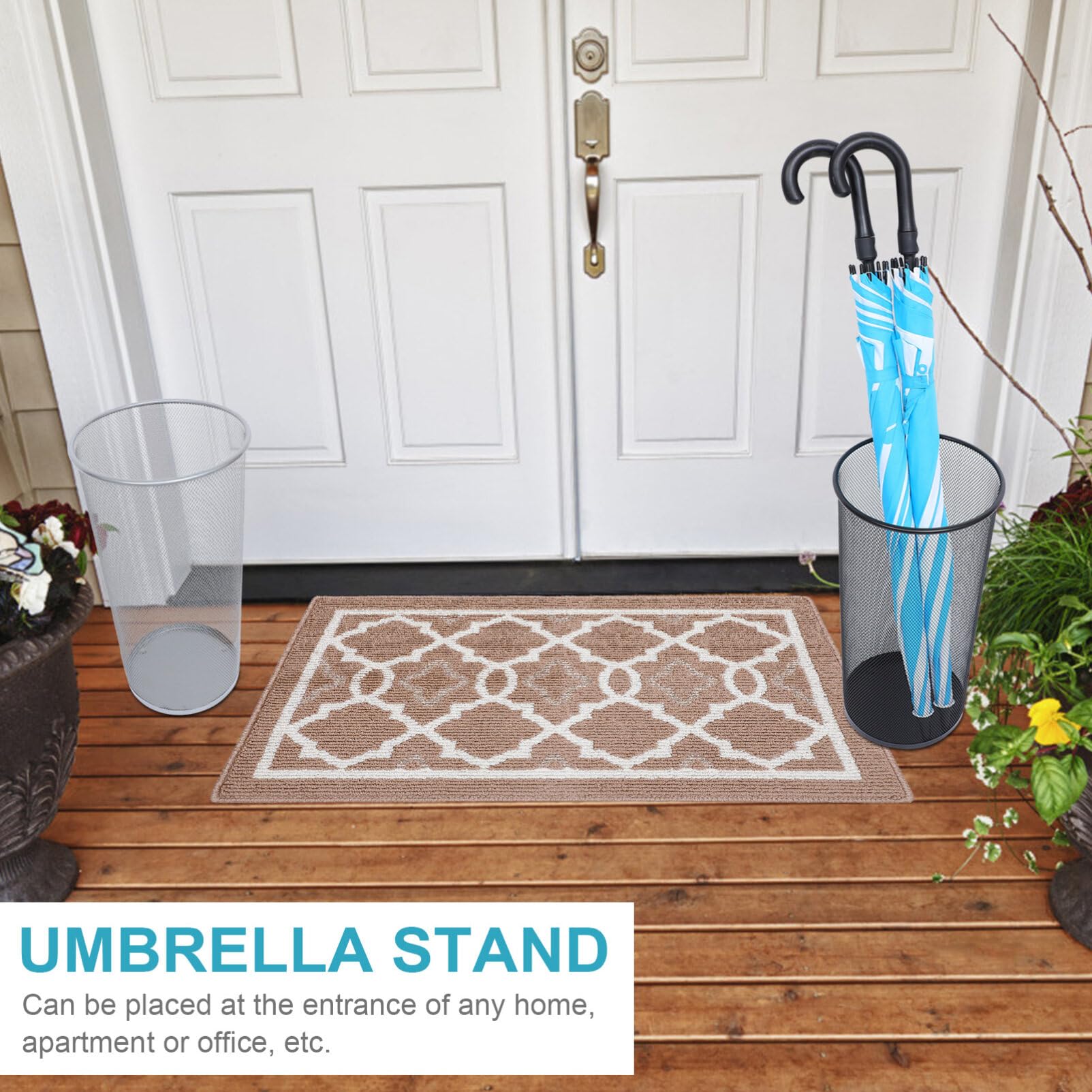 VICASKY Metal Umbrella Stand Holder - Freestanding Organizer for Long & Short Umbrellas - Indoor/Outdoor Use