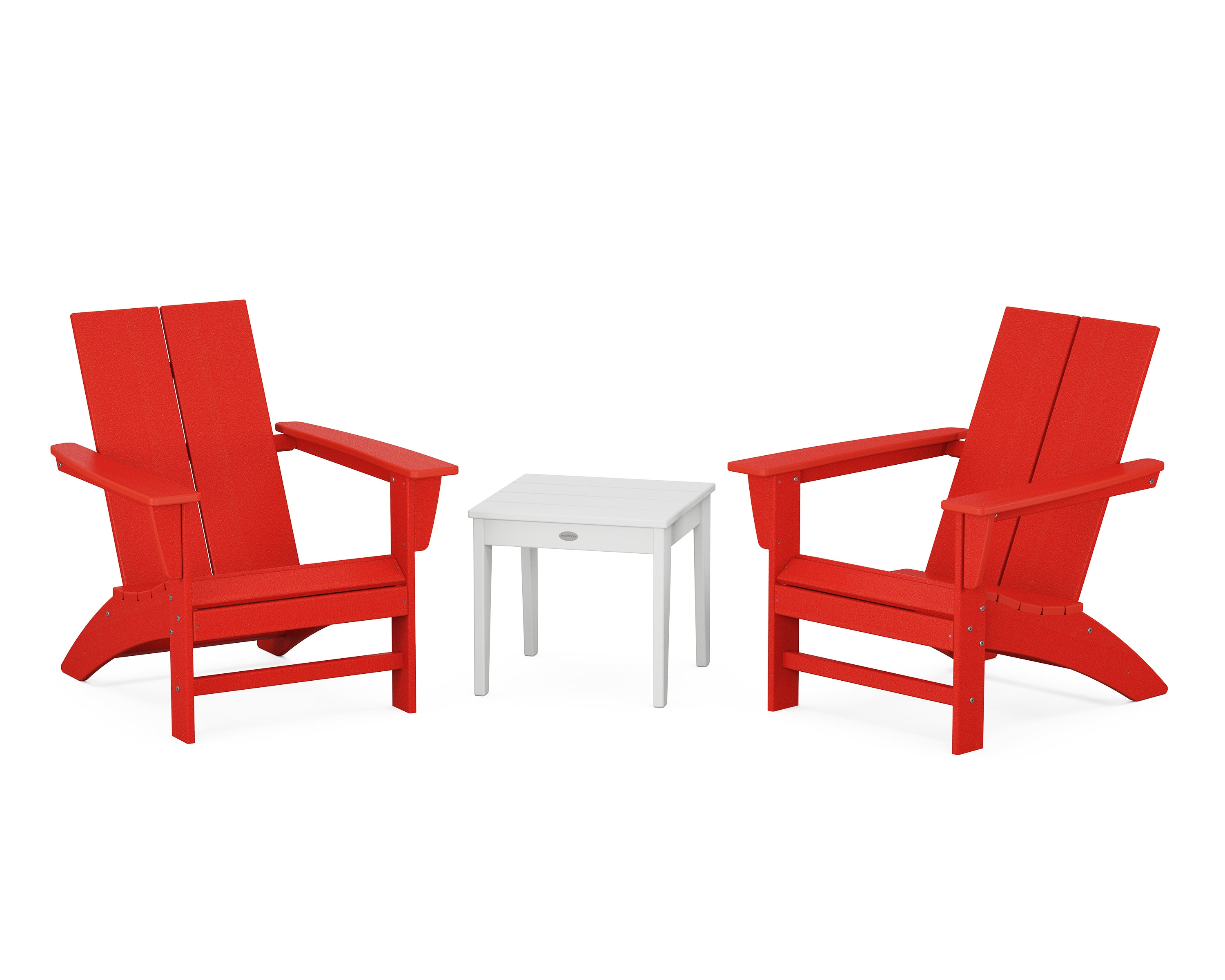 POLYWOOD Country Living Cottage Modern Adirondack Chair 3-Piece Outdoor Patio Set - Perfect for Backyard, Garden & Poolside Relaxation