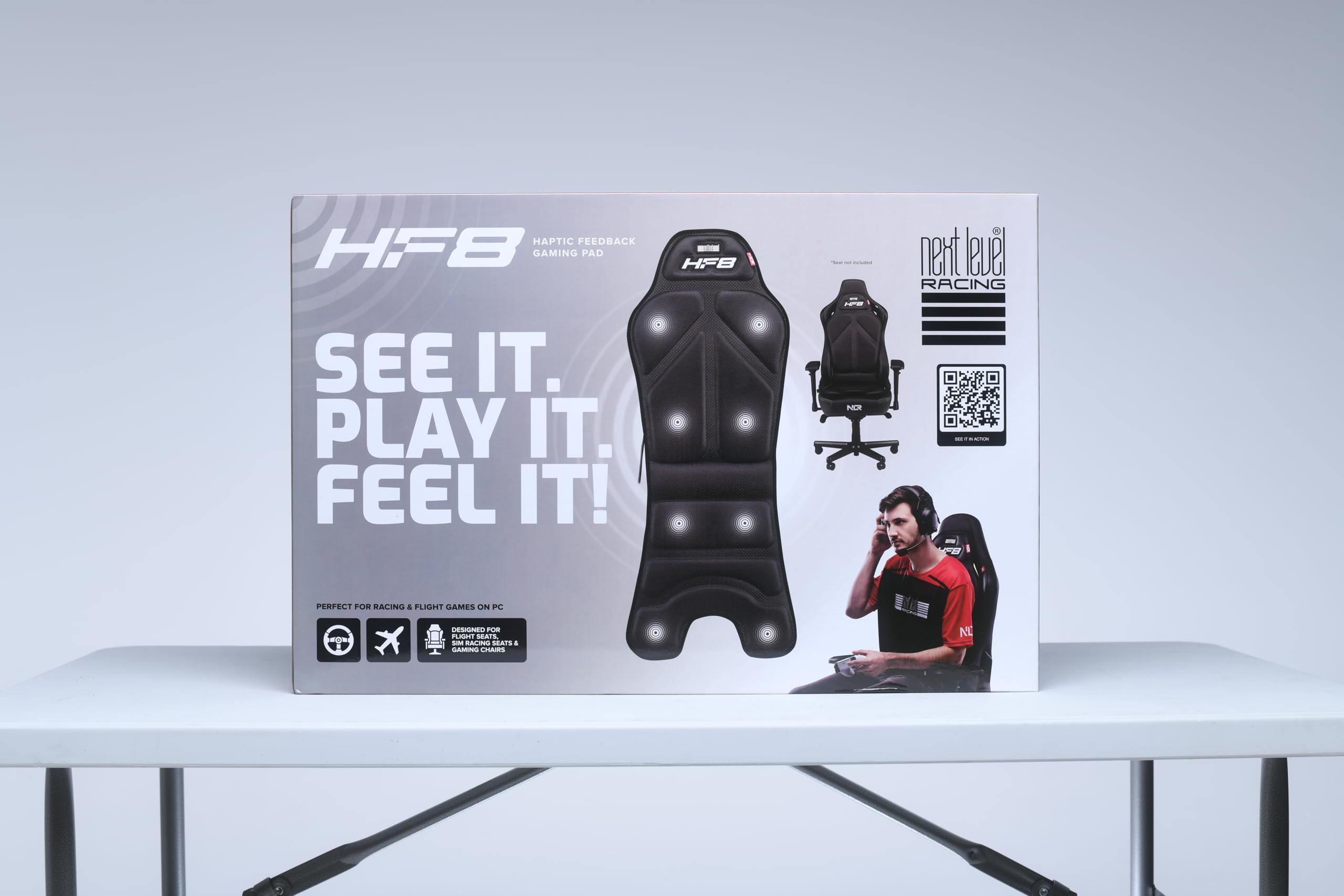 Next Level Racing HF8 Haptic Feedback Gaming Pad (NLR-G001) - Immersive Force Feedback for PC & Console Racing Games - Enhance Realism in Sim Racing, Flight Sims & VR Gaming