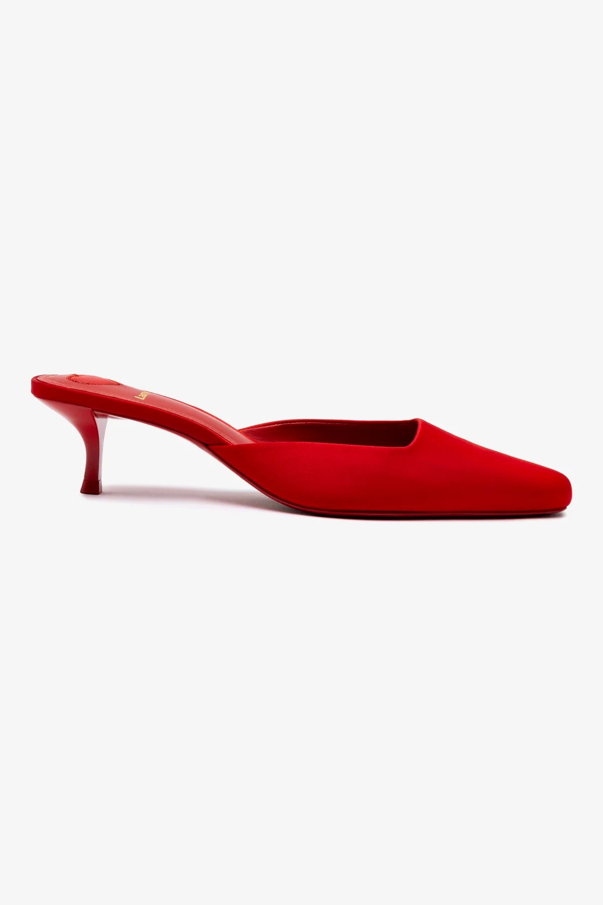 Amal Mule Women's Slippers in Cherry Red Satin - Comfortable House Shoes for Relaxing at Home, Lounging, and Spa Days