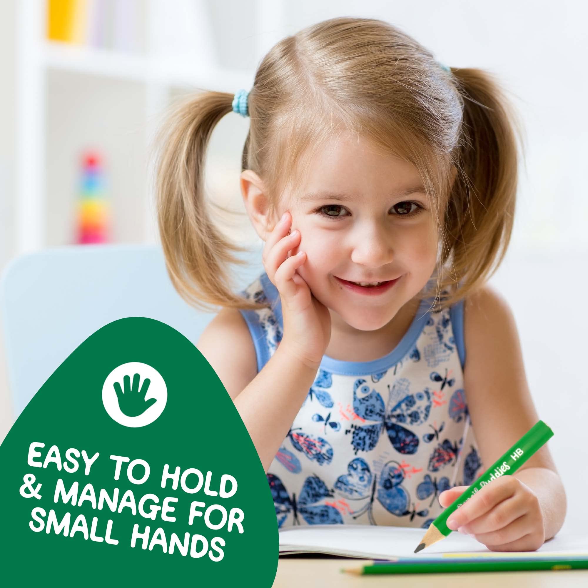 Jumbo Pencils for Kids - 12 Pack #2 Triangle Grip Fat Pencils with Sharpener & Eraser - Preschool, Kindergarten, Toddler Writing Tools - Perfect for Classroom, Homeschool & Beginner Writing Practice (Green)