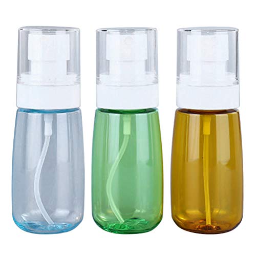 3Pcs 60ml Refillable Spray Bottles - Portable Mist Pump Bottles for Shampoo, Lotion & Disinfection Water (Random Color) - Perfect for Travel, Gym, Salon & Home Use by Women & Girls