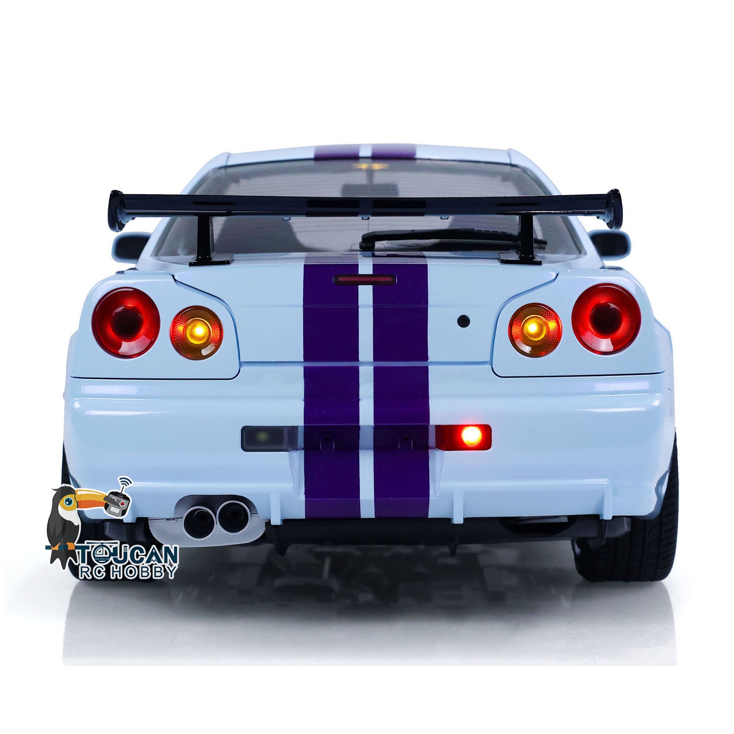 1/8 Scale R34 RC Racing Car 4WD High Speed Remote Control Drift Car with Metal Chassis, Smoke & Sound Effects - Ready to Run (RTR) - Perfect for Off-Road Racing, Drifting & Backyard Fun