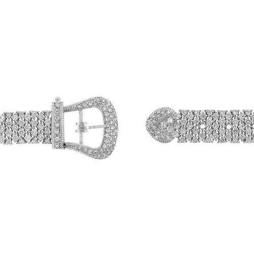 Elegant Cubic Zirconia Buckle Bracelet for Women - Sparkling Fashion Jewelry Gift for Birthday, Anniversary & Special Occasions