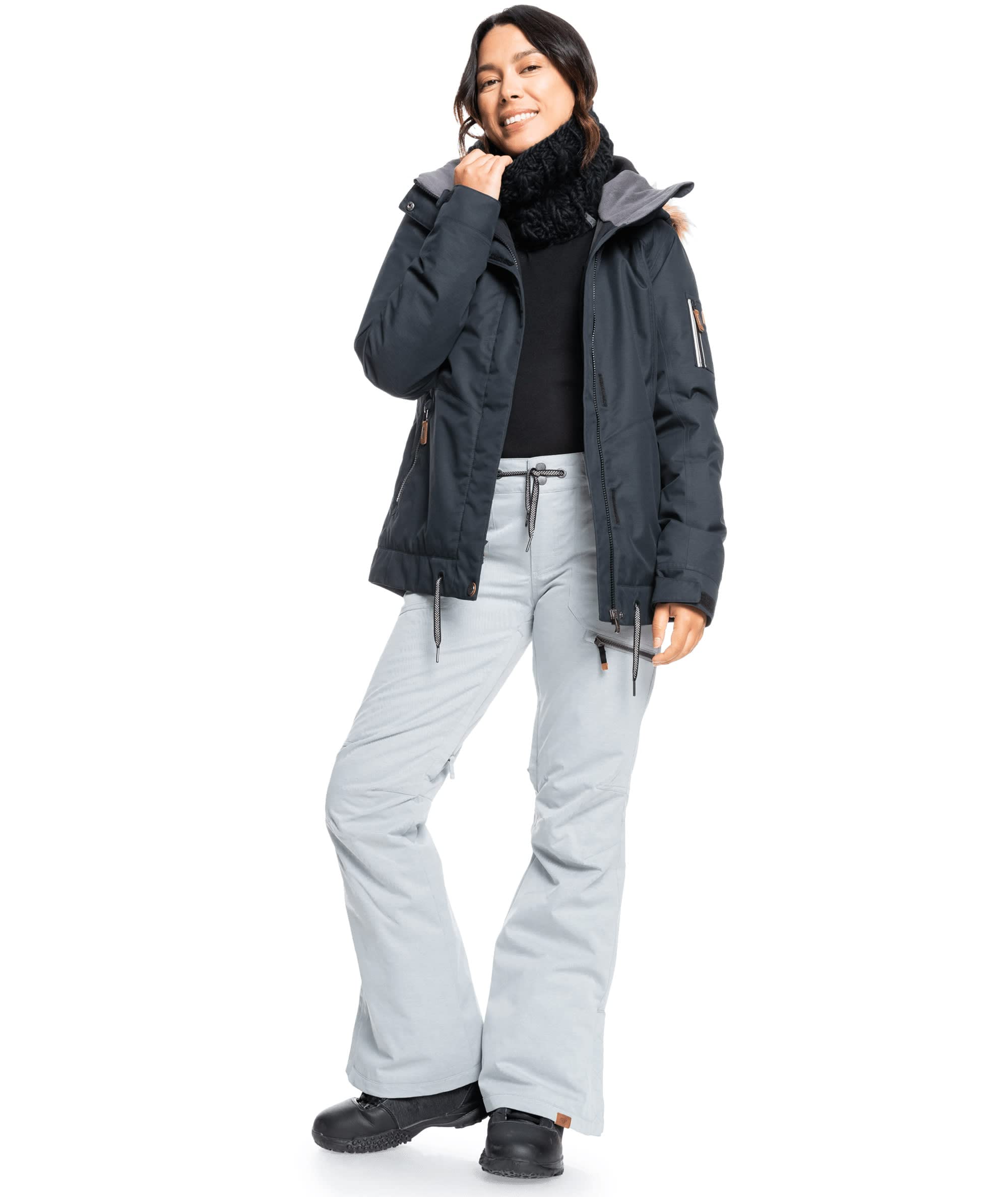 Roxy Women's Nadia Short Snow Pants with DryFlight Technology - Waterproof & Insulated Ski Pants for Snowboarding & Winter Sports