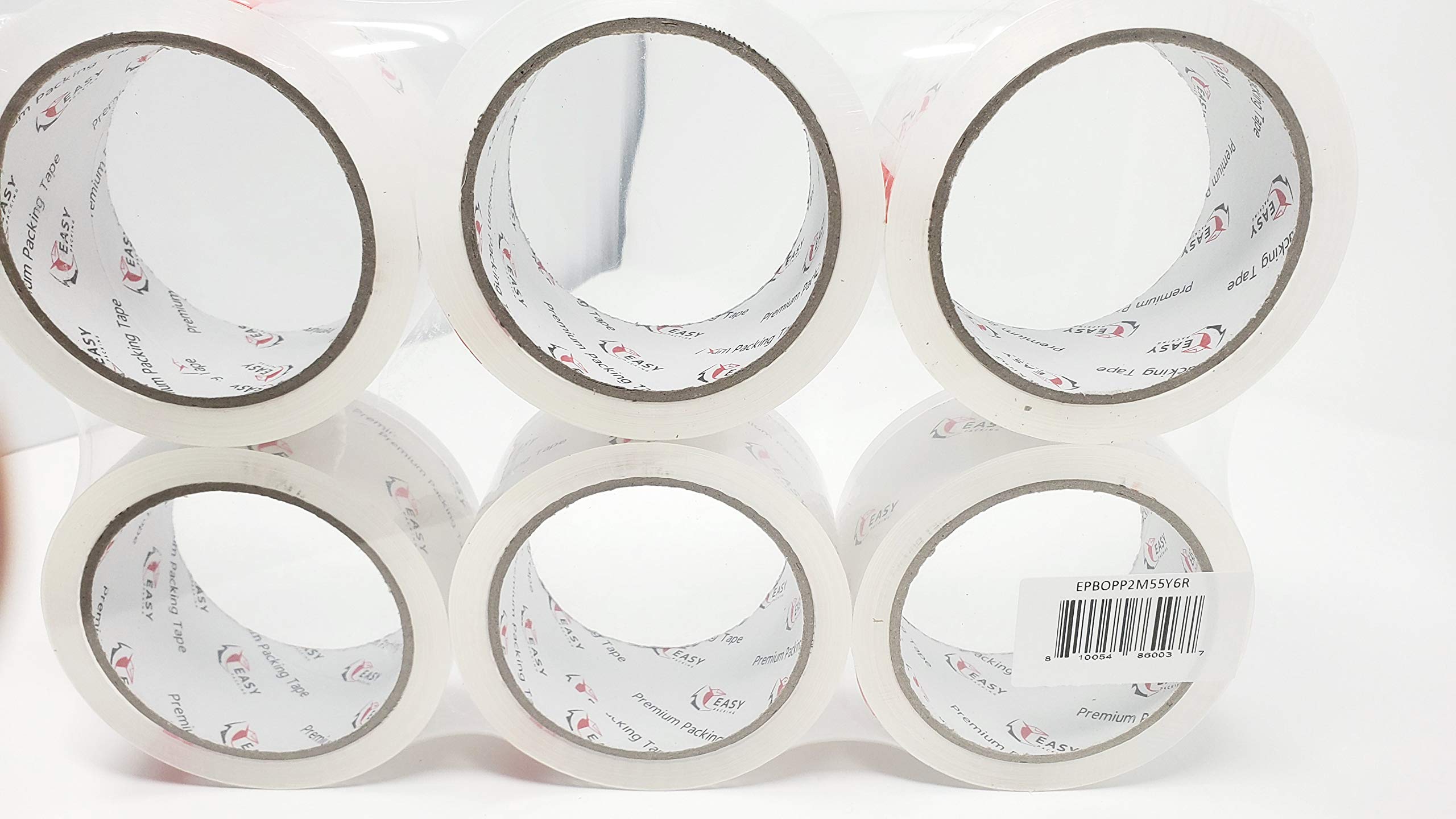 6 Rolls Clear Packing Tape - Strong Adhesive for Shipping, Sealing Boxes & DIY Crafts - Perfect for Home, Office & Mailing Packages