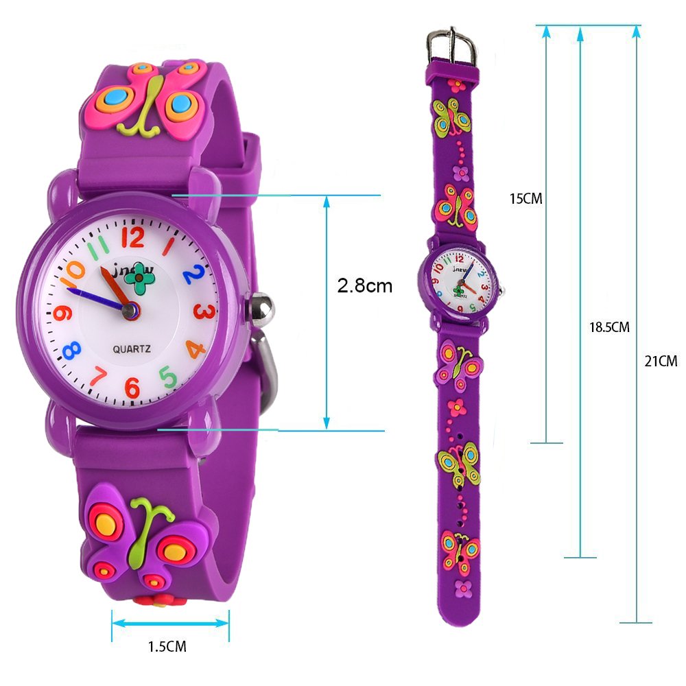 **3D Cartoon Waterproof Kids Watch for Girls Ages 3-8 - Cute & Durable Toddler Watch - Perfect Birthday Gift for Girls - Ideal for Swimming, Outdoor Play & Daily Use**