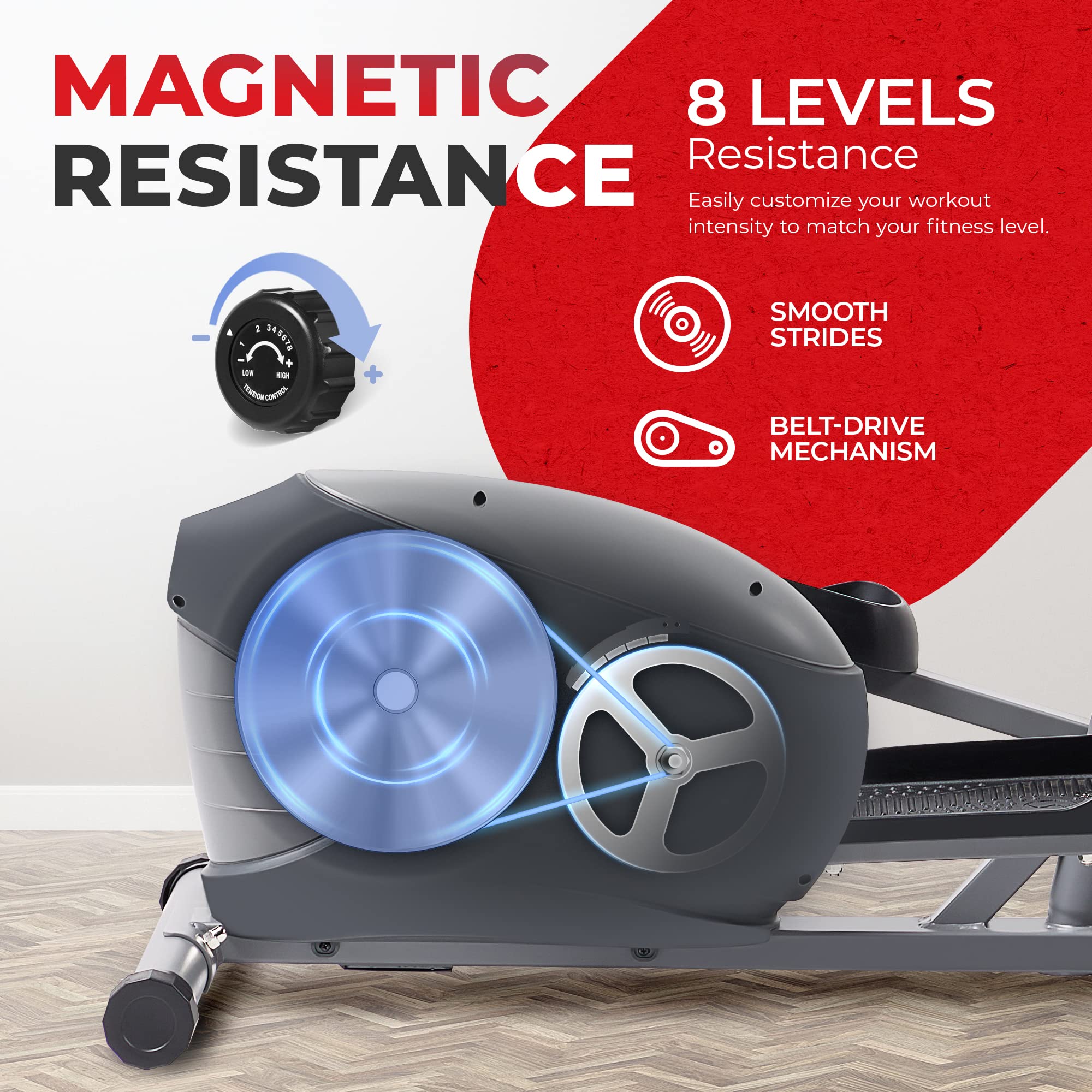Sunny Health & Fitness Smart 2-in-1 Upright Elliptical Trainer - Full Body Workout Machine for Home Cardio Exercise with Arm & Leg Cross Training | Bluetooth Connectivity & Magnetic Resistance | Compatible with SunnyFit App | Perfect for Home Gym, Small Spaces & Low-Impact Workouts