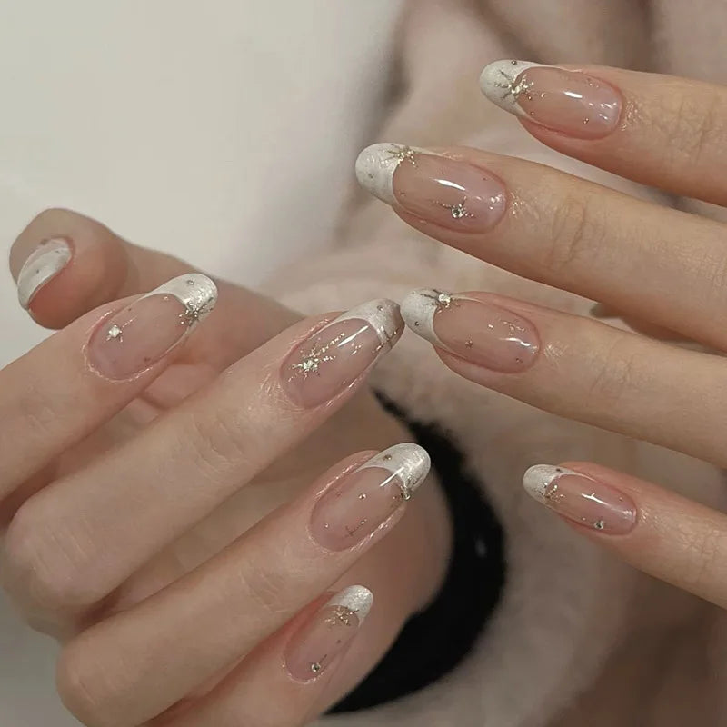 24Pcs Spring False Nails - Short Almond Oval Press On Nails with Red Love Rhinestone Designs | Trendy Nail Stickers for Women | Perfect for Parties, Weddings & Date Nights
