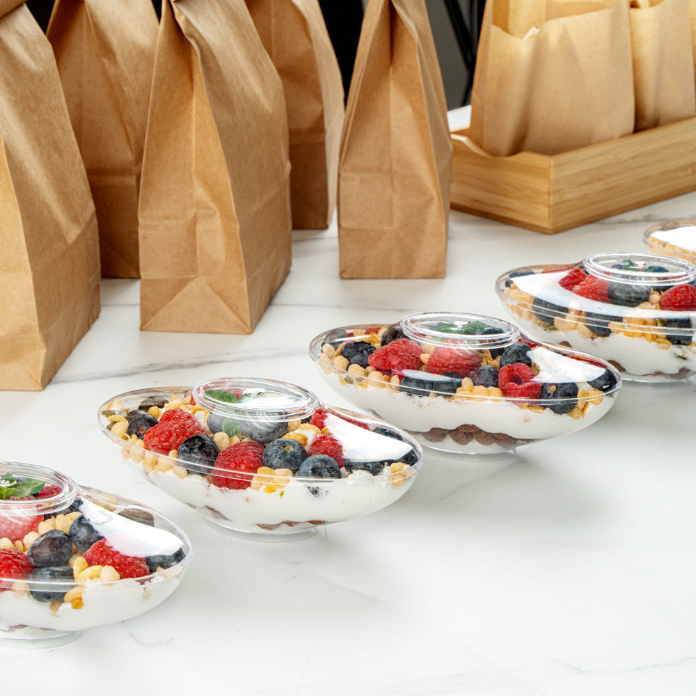 6 oz Clear Plastic Deli Containers with Lids - 100 Pack, Stackable Food Storage Containers (5.5