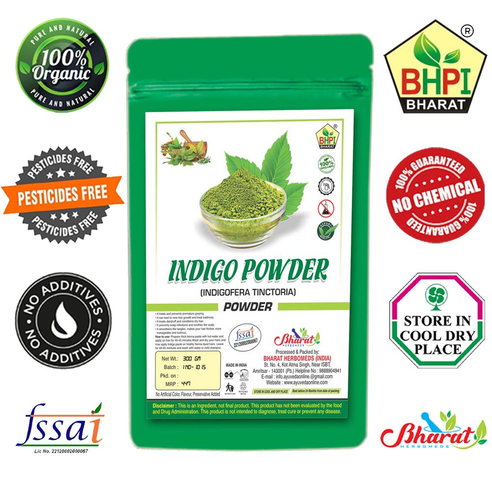 Organic Bharat Indigo Hibiscus Powder for Hair Color & Growth - 200g (2x100g) | Natural Skin & Hair Care Treatment | DIY Hair Dye & Ayurvedic Beauty Solution for Healthy Locks & Glowing Skin