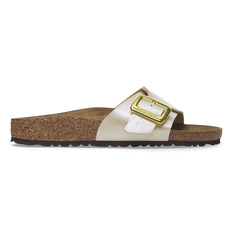 Women's Catalina Luxe Buckle Pearl White Sandals - Comfortable & Stylish Summer Shoes for Beach, Wedding, and Casual Outings