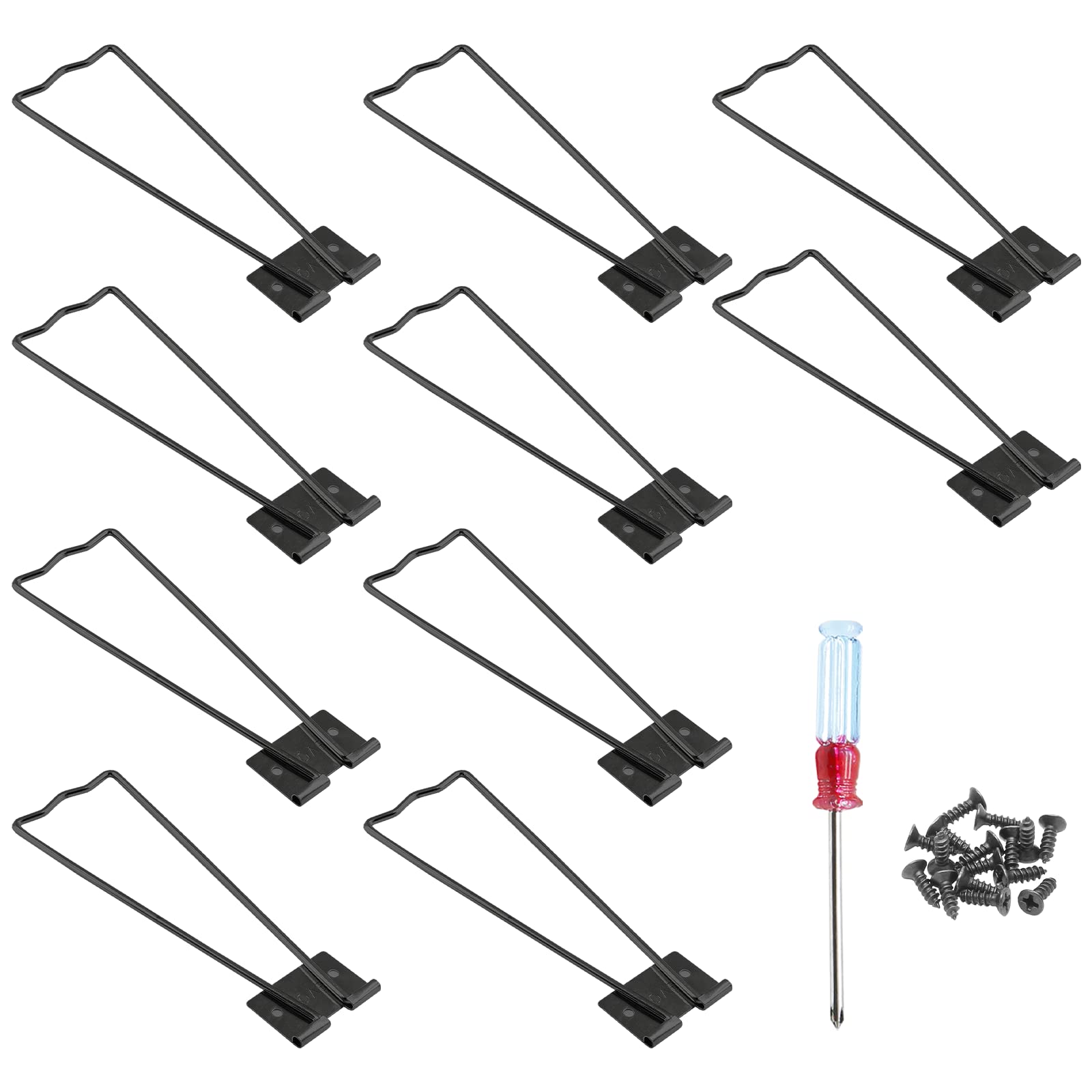 10 Pcs Black Iron Easel Back Stands for Picture Frames - Includes Screws & Mini Screwdriver - Perfect for Photo Displays, Art Exhibitions, and Home Decor