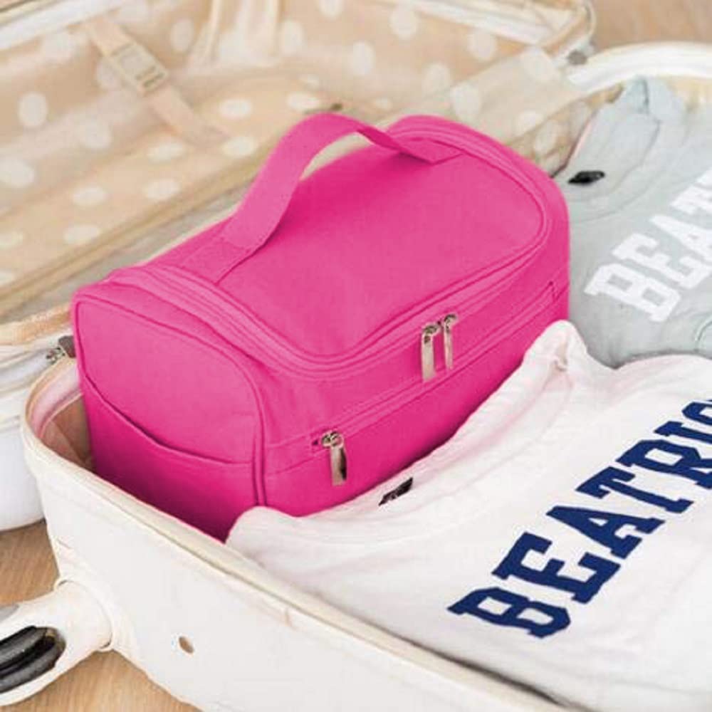 WOX MOX Hanging Travel Toiletry Bag for Women & Men - Pink Cosmetic Makeup Organizer | Perfect for Vacation, Gym, Camping & Business Trips