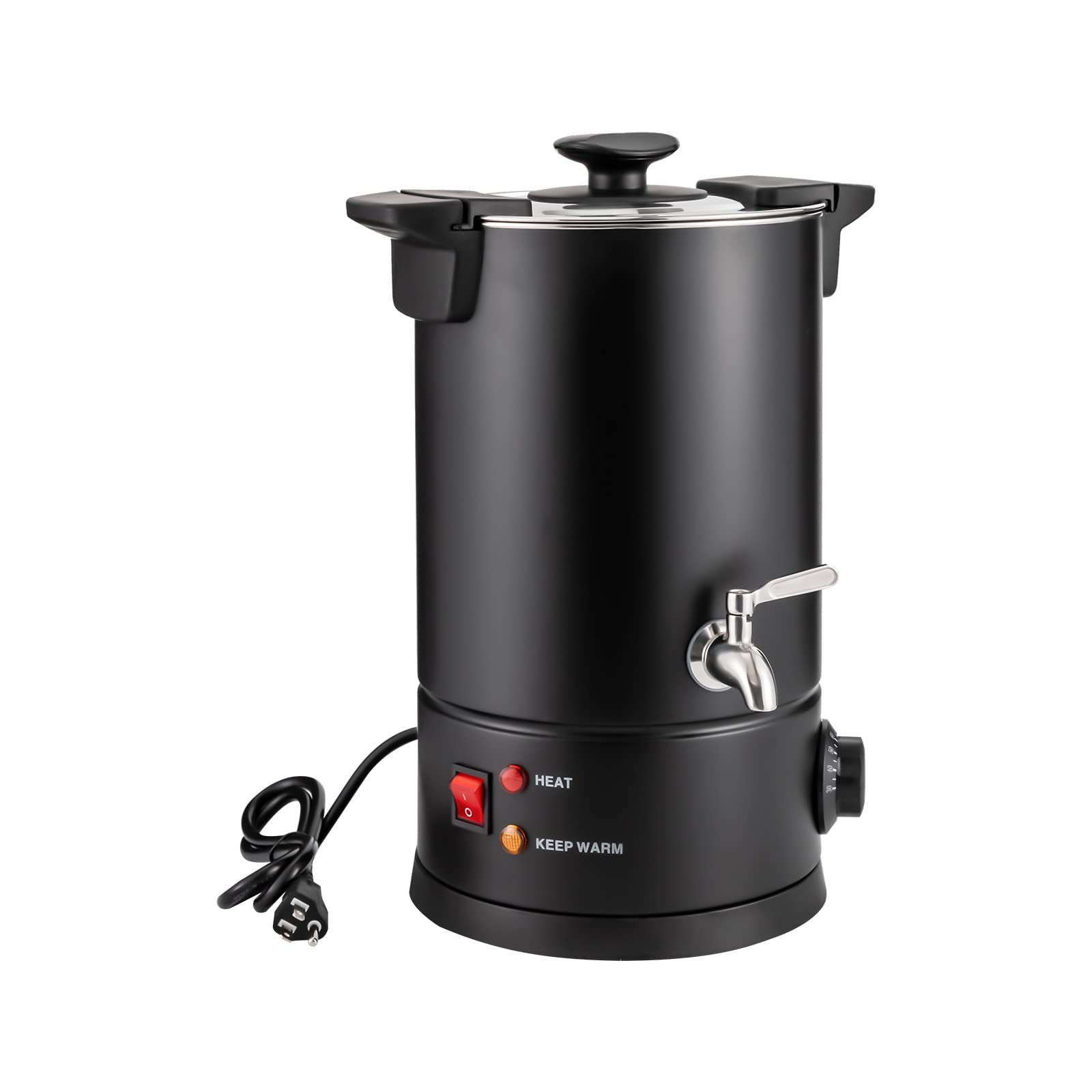 30 Cups Fast Brew Stainless Steel Coffee Urn - 110V 1000W Commercial Coffee Maker - 8L/270Oz Hot Beverage Dispenser with Spigot for Coffee, Tea, Milk, Water & Juice - Perfect for Offices, Restaurants, and Catering Events