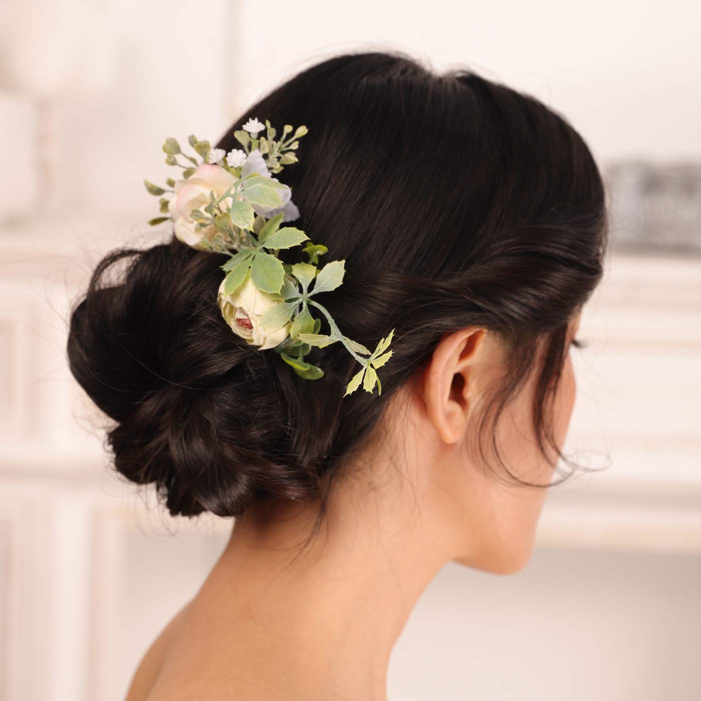 Kercisbeauty Tiny Flower Hair Pins - Elegant Wedding Hair Accessories for Brides & Bridesmaids | Floral Hair Clips for Special Occasions, Garden Parties & Prom | Women's Fashion Hair Jewelry (All Styles)