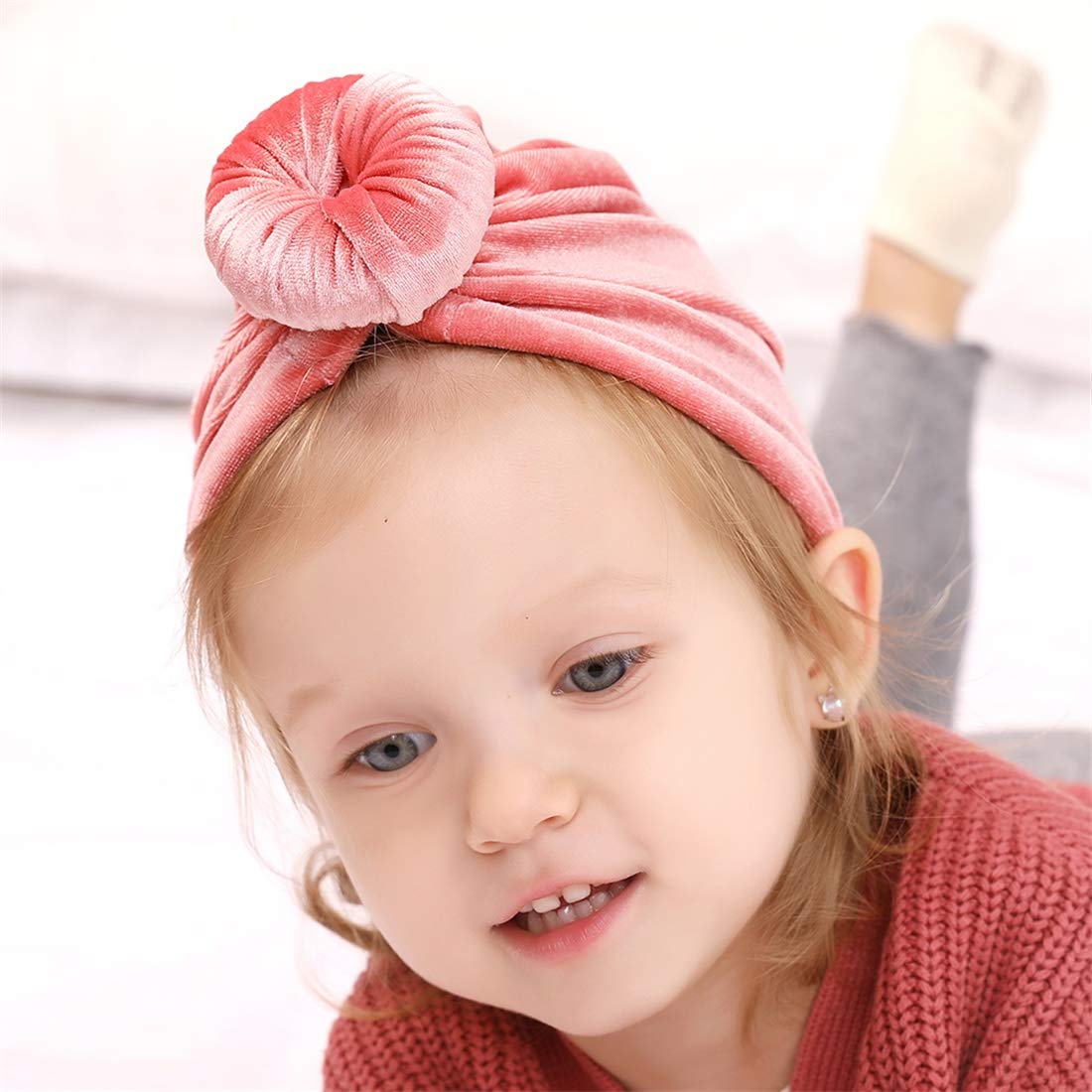 Soft Newborn Baby Turban Hat - Cozy Toddler Beanie Cap for Boys & Girls - Perfect for Newborn Photography, Winter Outfits & Everyday Wear