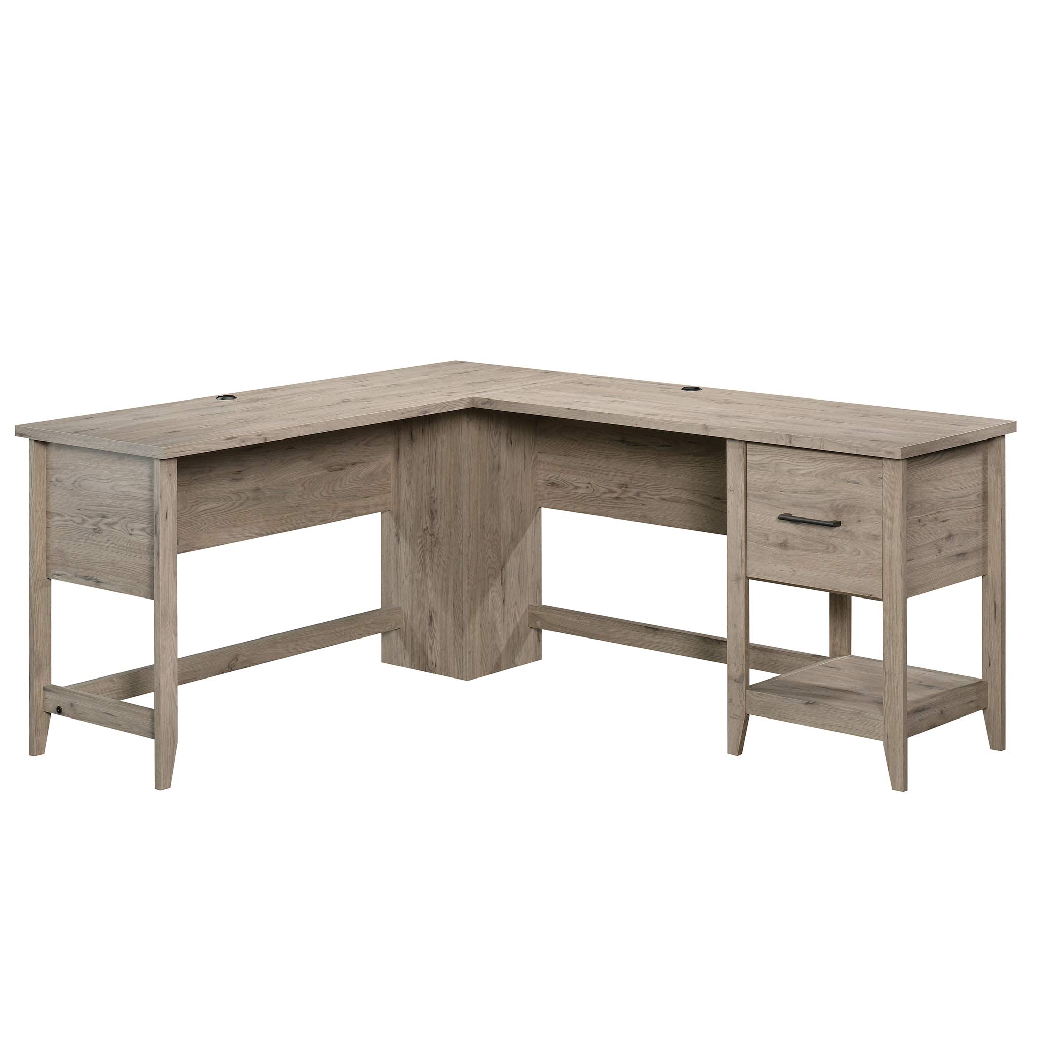 Sauder Summit Station L-Shaped Corner Home Office Desk with Drawer & Open Storage Shelf, Laurel Oak Finish - Perfect for Small Spaces, Home Office & Study Room Workstation