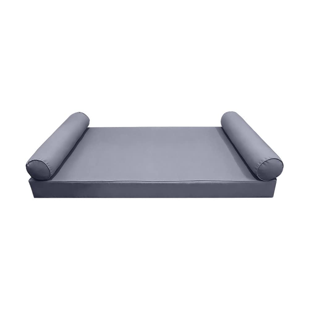 Premium S5 Twin-XL Outdoor Daybed Mattress Set with Piped Trim & Bolster Insert - Complete Cover Included - Perfect for Patio, Poolside & Garden Lounging AD001