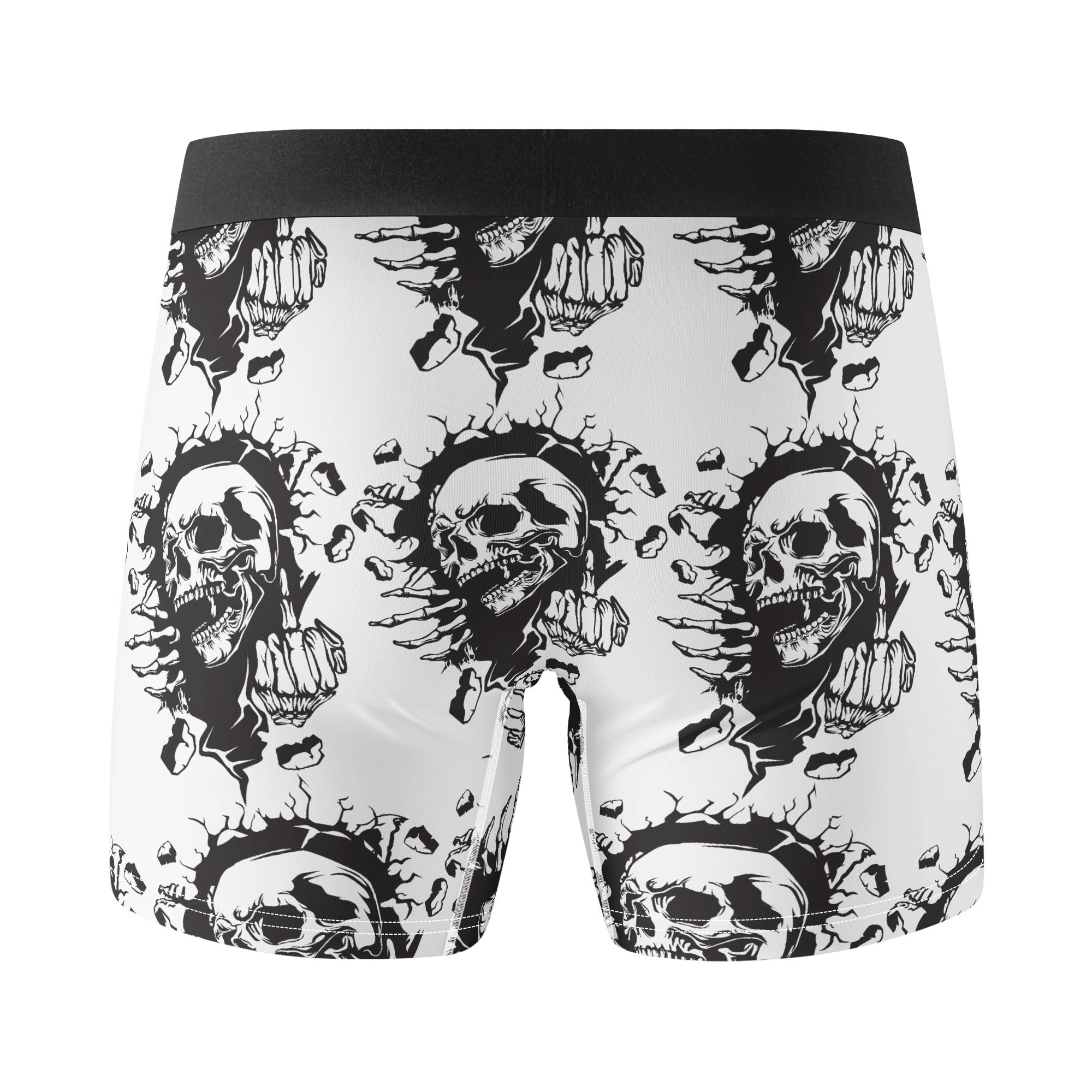 Skull Middle Finger Classic Stretch Underwear - Comfortable & Edgy Men's Boxer Briefs for Punk Rock, Halloween, and Everyday Wear