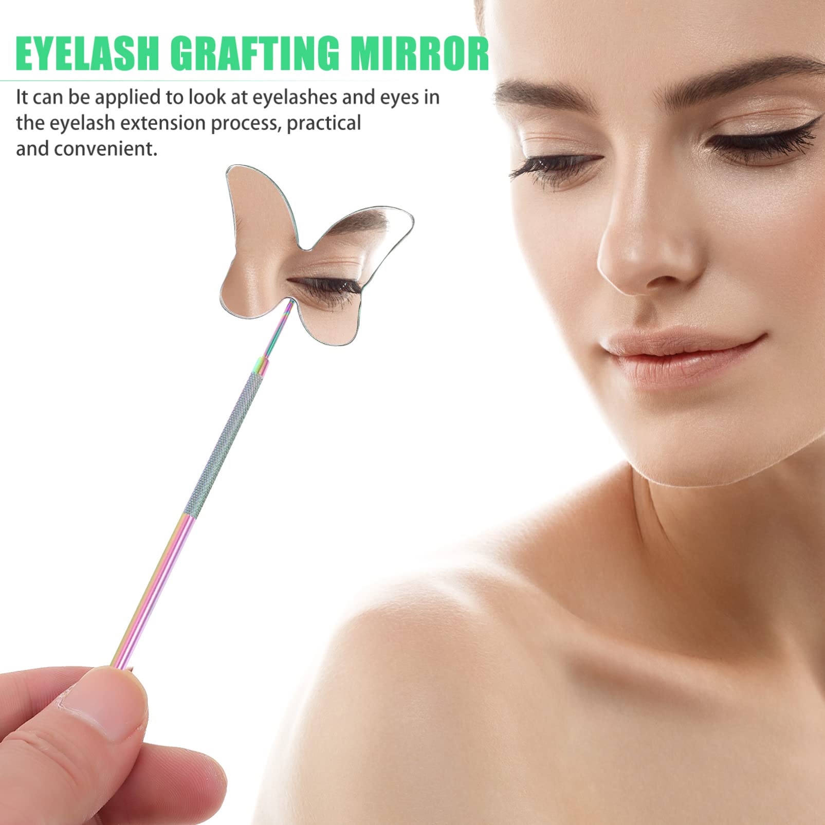 Portable Makeup Mirror with Magnifier - 360° Adjustable Inspection Mirror for Eyelash Extensions, Salon & Home Use | Professional Cosmetic Tool with LED Light for Perfect Makeup Application