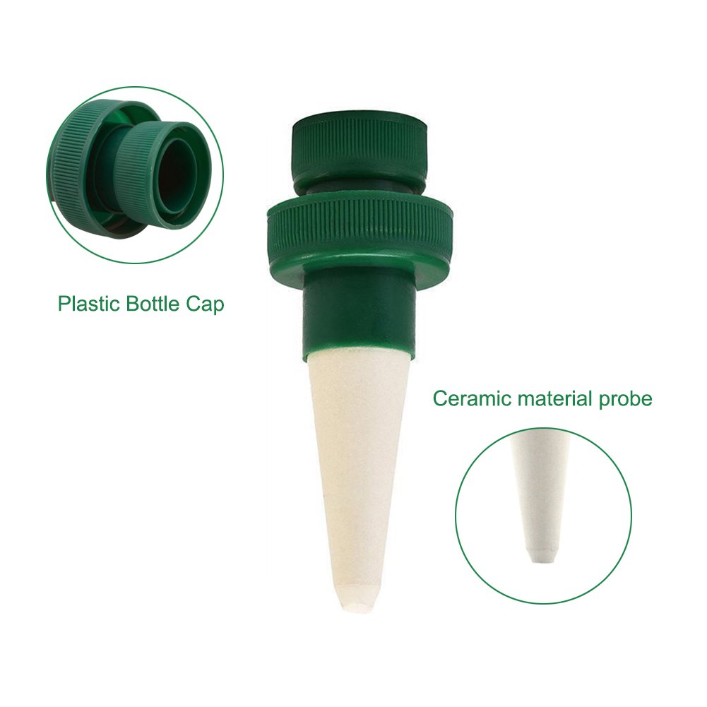 Rely2016 4 Pack Ceramic Plant Watering Spikes - Self Watering System for Indoor & Outdoor Plants | Automatic Slow Release Irrigation for Vacation & Daily Plant Care | Perfect for Home, Garden, Office & Travel Use