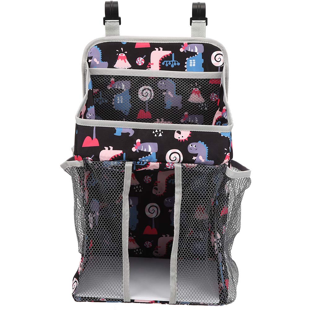 Hanging Crib Organizer - Large Capacity Baby Bedside Storage Bag with 2 Mesh Pockets | Diaper & Essentials Organizer for Nursery, Baby Room & Travel | Perfect for Diapers, Wipes, Toys & Baby Care Items