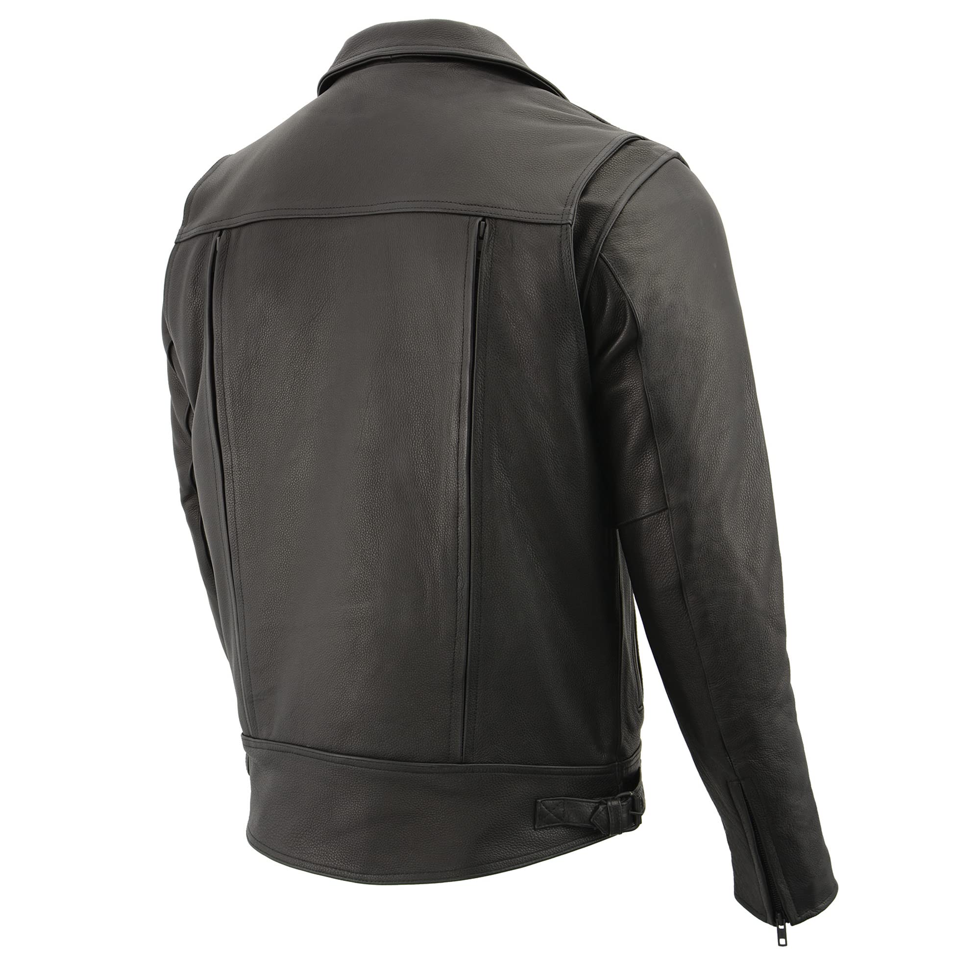 Milwaukee Leather Men's Black Utility Pocket Vented Cruiser Biker Jacket LKM1720 | Motorcycle Riding Gear for Harley & Cruiser Bikes | Perfect for Road Trips & Daily Commutes