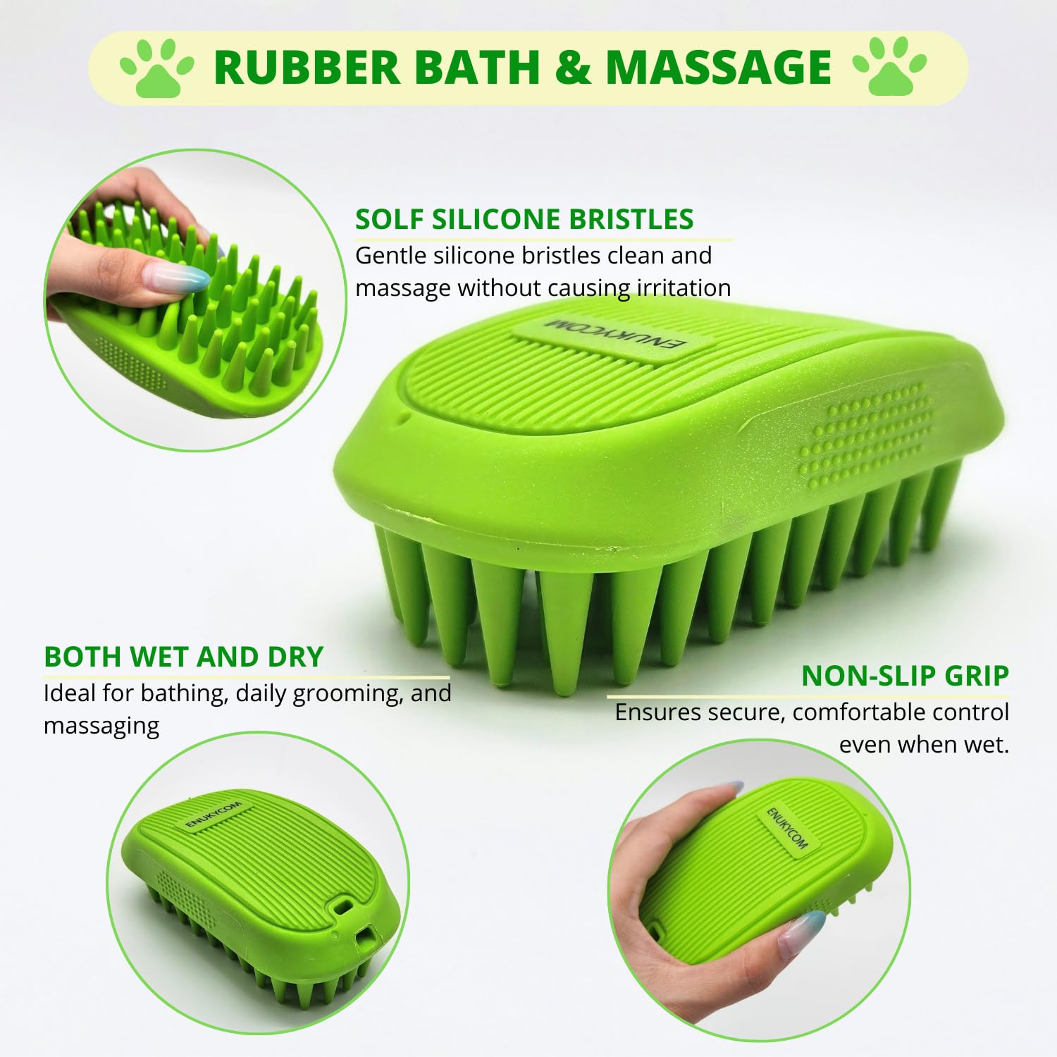 Double-Sided Pet Brush for Dogs & Cats - Detangling, Deshedding & Mat Remover with Rubber Massage Brush for Grooming, Bathing & Skin Care | Perfect for Home Grooming, Shedding Control & Relaxing Pet Massage