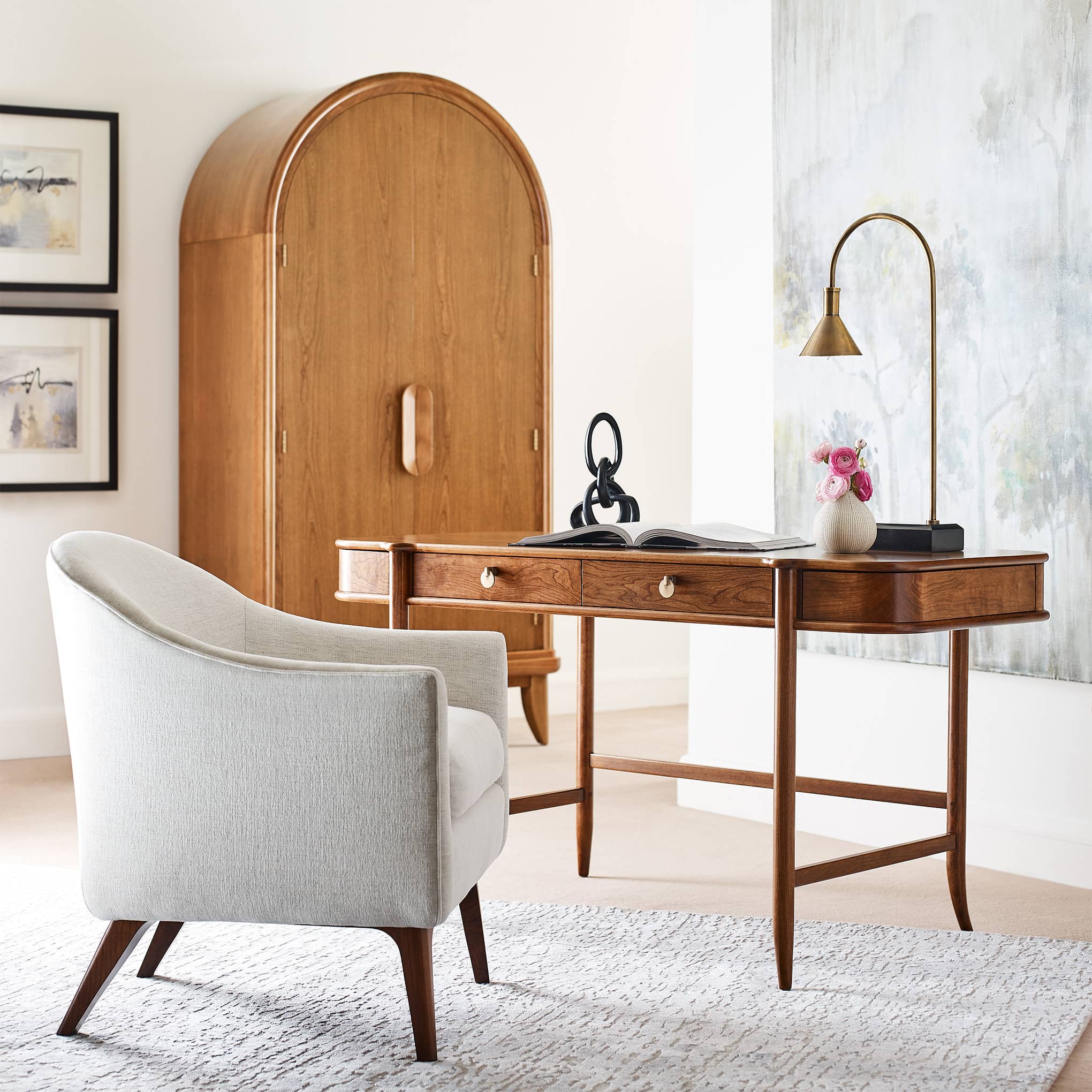 Martine Accent Chair - Modern Upholstered Lounge Chair with Wooden Legs for Living Room, Bedroom, or Office - Perfect for Reading, Relaxing, and Adding Stylish Seating to Any Space