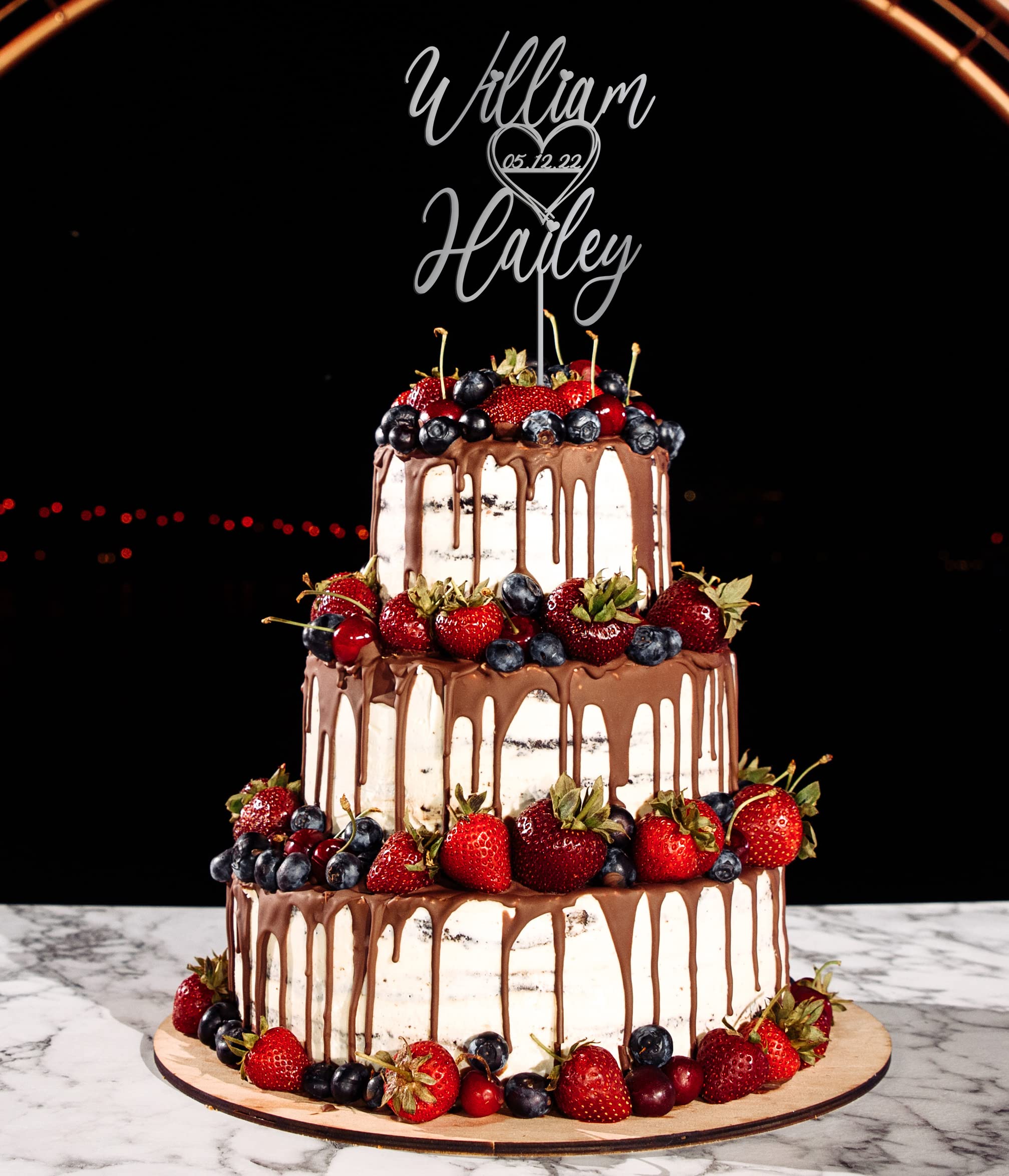 Custom Mr. & Mrs. Wedding Cake Topper - Personalized Heart-Shaped Bride & Groom Cake Decor - Perfect for Wedding Cakes, Anniversary Celebrations & Romantic Events