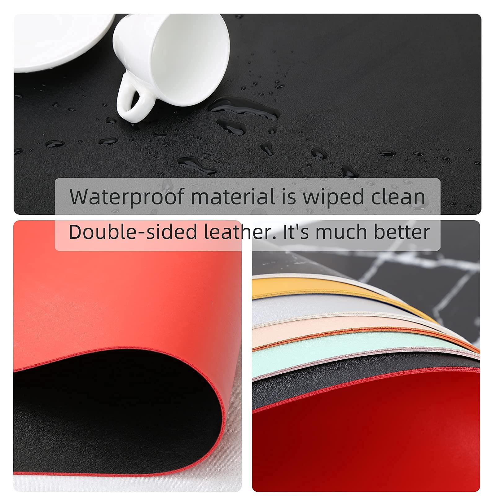 KINGFOM PU Leather Desk Pad Protector - 31.4