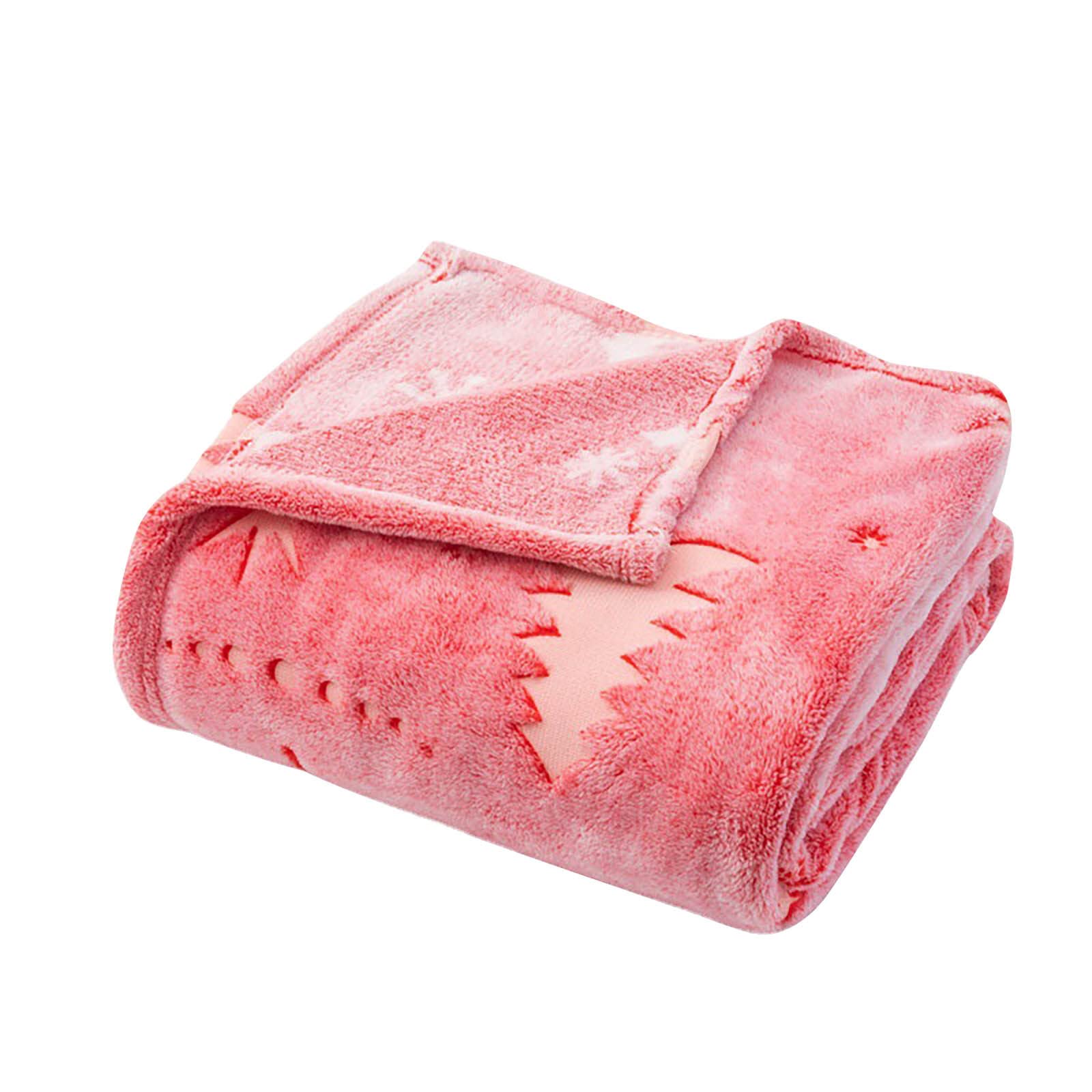 Glow in The Dark Christmas Tree Pattern Blanket - Soft, Warm & Comfortable Winter Blanket for Kids & Babies - Twin Size (A1-Pink, M) - Perfect for Bed, Sofa & Cozy Family Nights