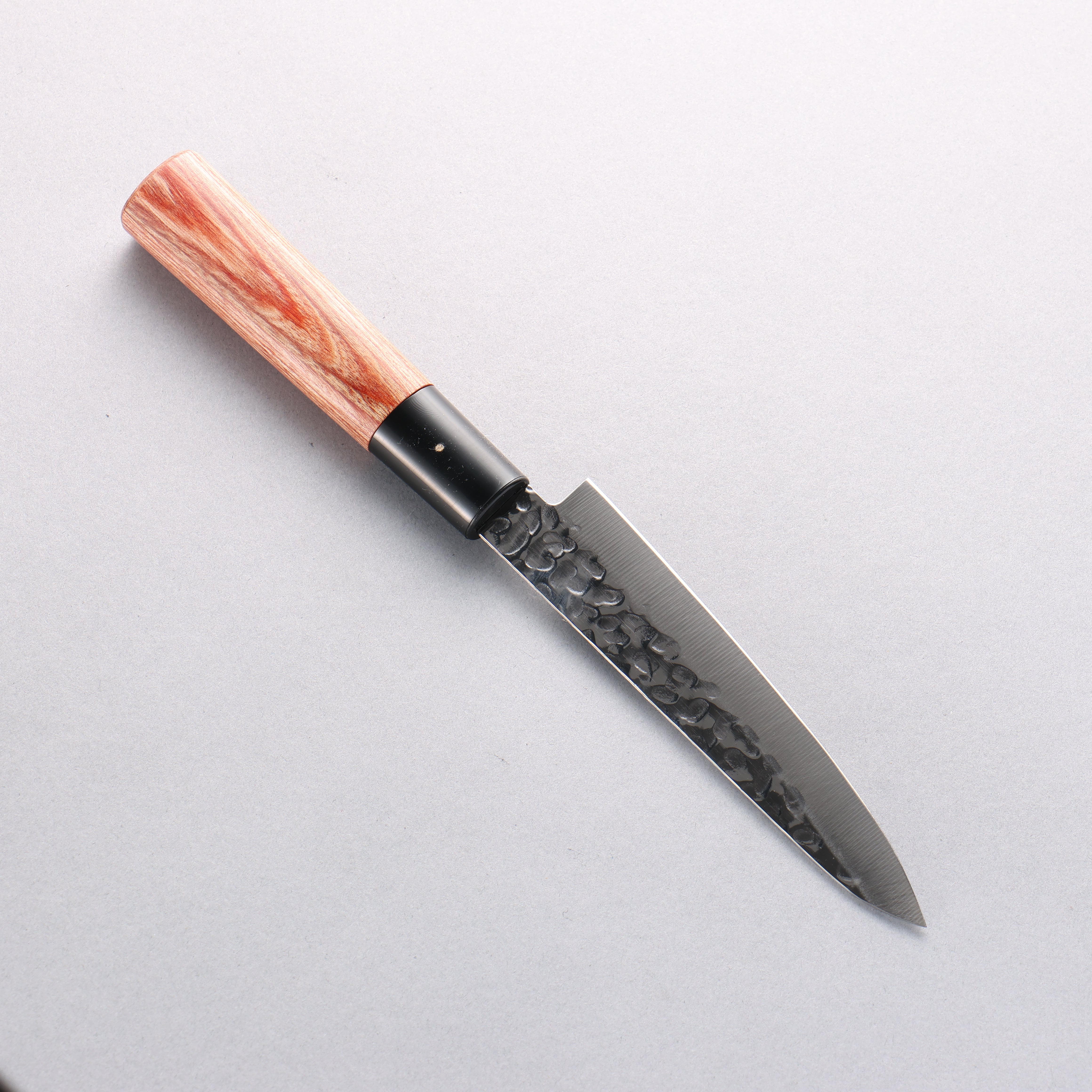 Kanetsune DSR 1K6 Hammered Petty Utility Knife 120mm - Red Pakka Wood Handle - Perfect for Slicing, Chopping & Food Prep in Home Kitchens